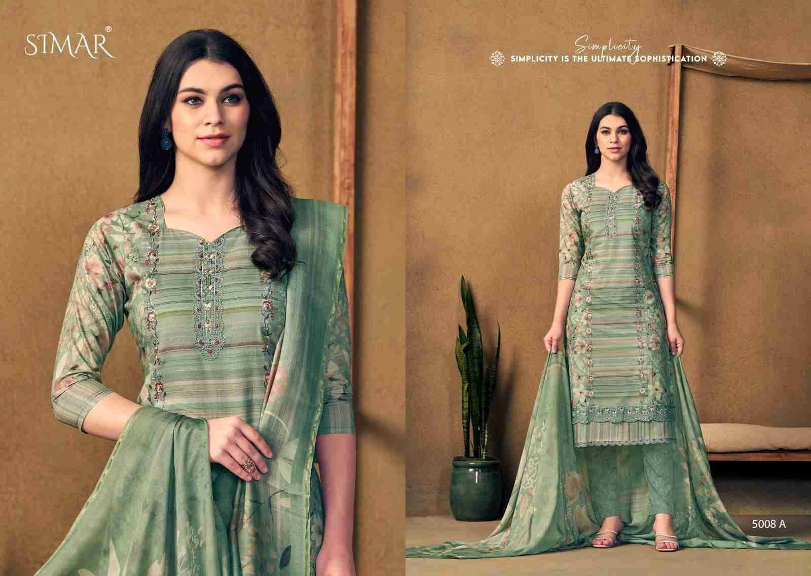 Bani By Simar 5008-A To 5008-D Series Designer Festive Suits Beautiful Stylish Fancy Colorful Party Wear & Occasional Wear Pure Viscose Muslin Dresses At Wholesale Price