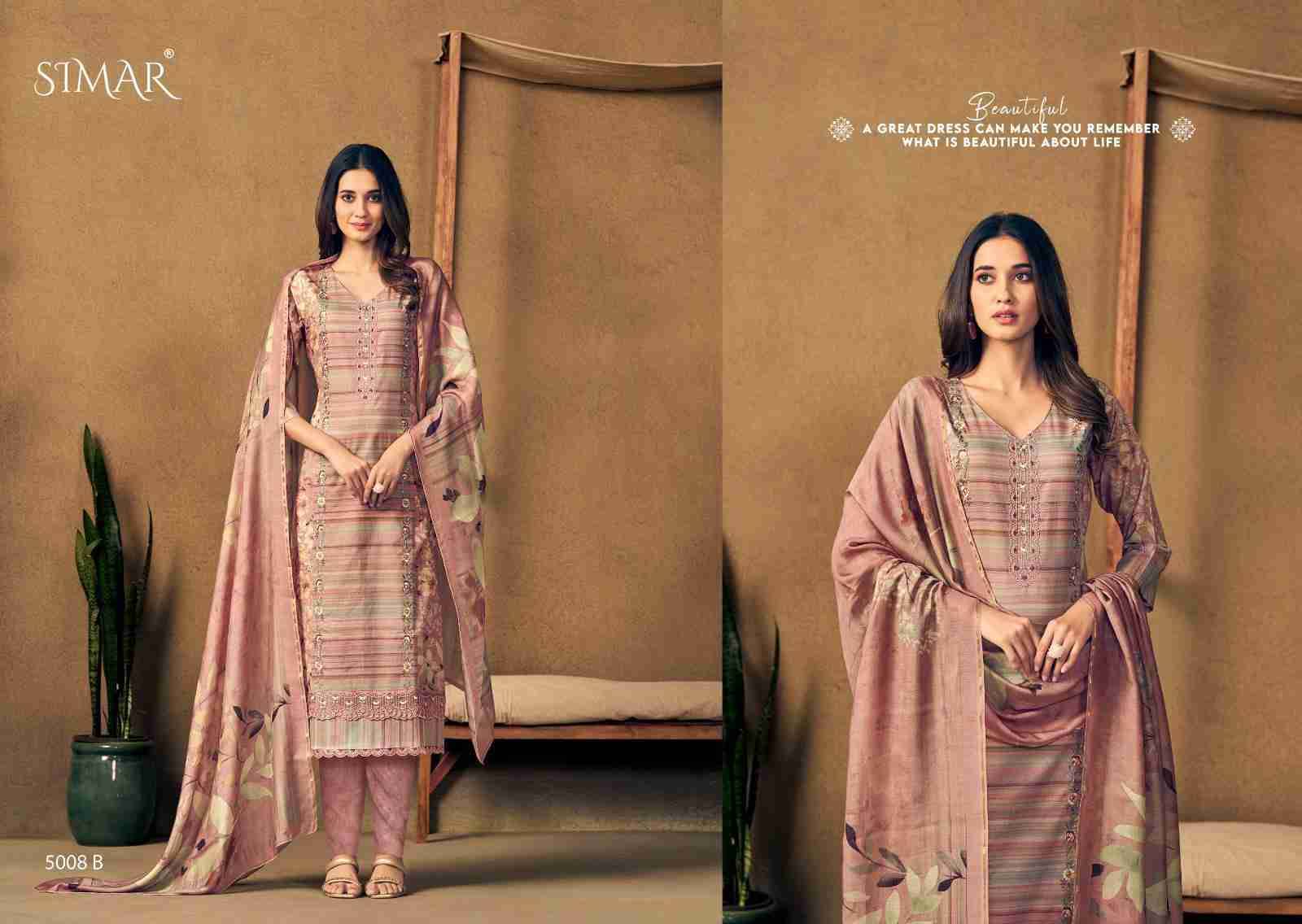 Bani By Simar 5008-A To 5008-D Series Designer Festive Suits Beautiful Stylish Fancy Colorful Party Wear & Occasional Wear Pure Viscose Muslin Dresses At Wholesale Price