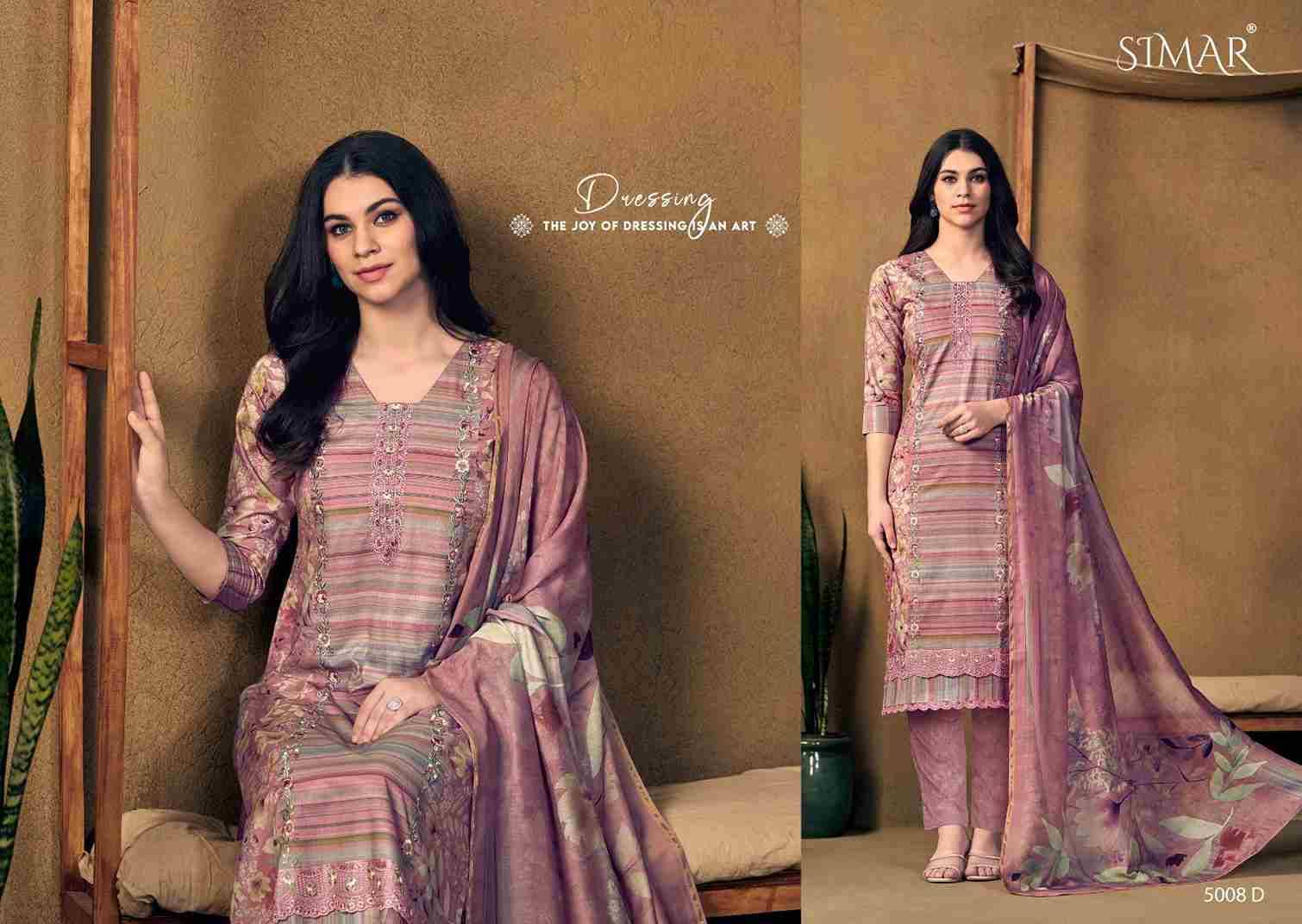 Bani By Simar 5008-A To 5008-D Series Designer Festive Suits Beautiful Stylish Fancy Colorful Party Wear & Occasional Wear Pure Viscose Muslin Dresses At Wholesale Price