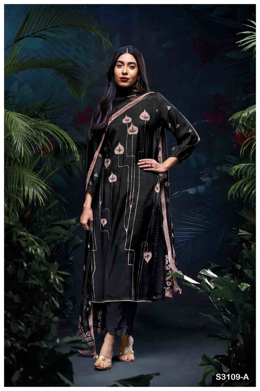 Sriti-3109 By Ganga Fashion 3109-A To 3109-D Series Beautiful Festive Suits Colorful Stylish Fancy Casual Wear & Ethnic Wear Pure Bemberg Silk Dresses At Wholesale Price