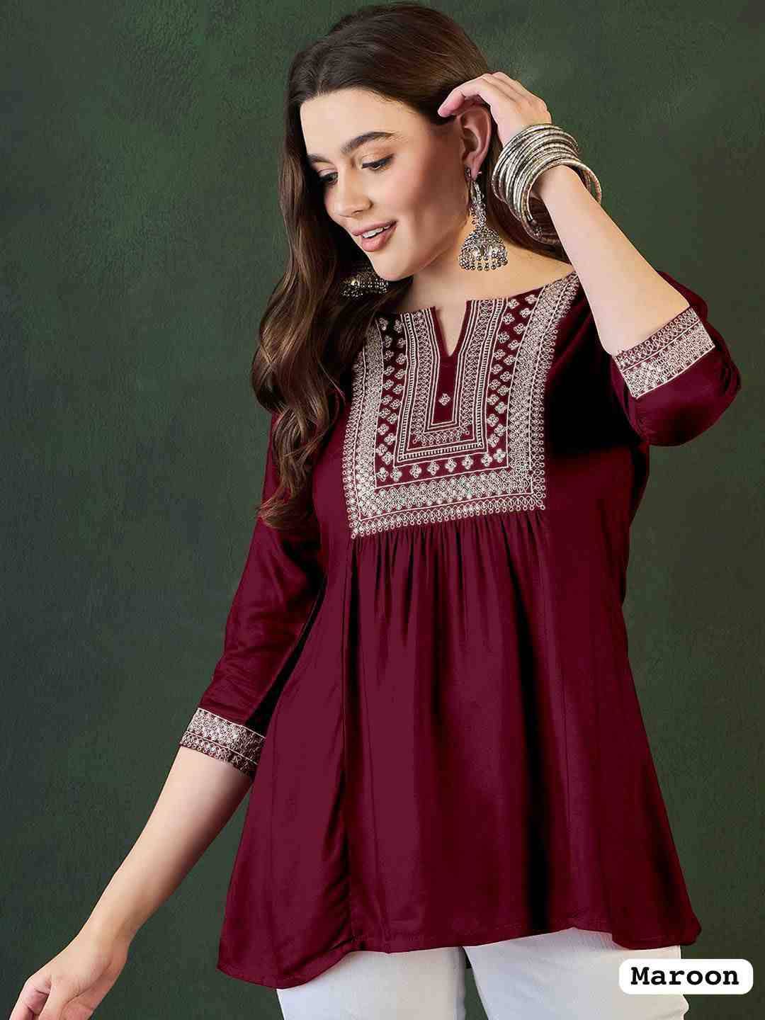 Adaa Vol-2 By Kaamiri 01 To 08 Series Designer Stylish Fancy Colorful Beautiful Party Wear & Ethnic Wear Collection Heavy Rayon Embroidered Tops At Wholesale Price