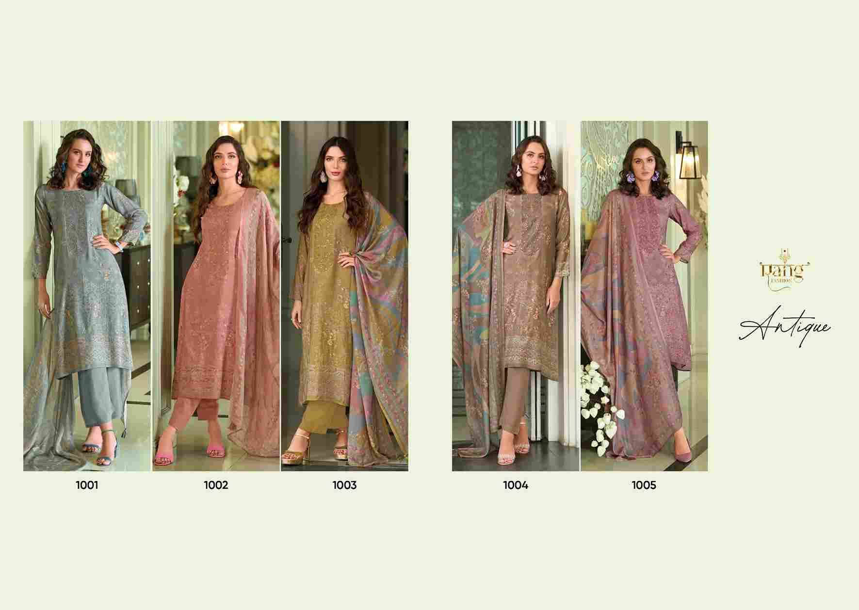 Antique By Rang Fashion 1001 To 1005 Series Beautiful Stylish Festive Suits Fancy Colorful Casual Wear & Ethnic Wear & Ready To Wear Muslin Print Dresses At Wholesale Price