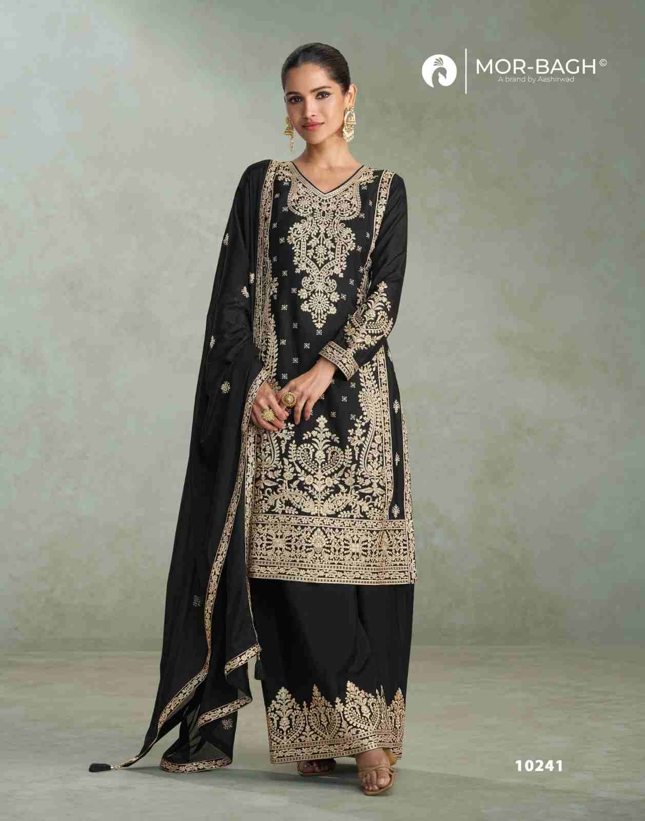 Mira By Mor-Bagh 10239 To 10341 Series Beautiful Festive Suits Colorful Stylish Fancy Casual Wear & Ethnic Wear Chinnon Silk With Work Dresses At Wholesale Price