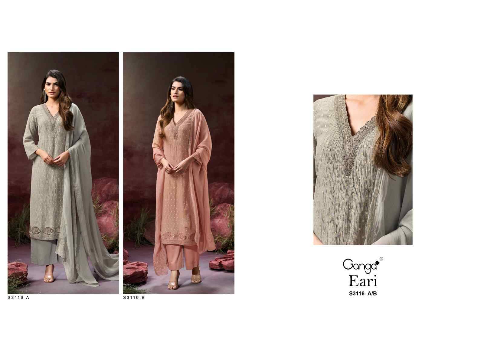 Eari-3116 By Ganga Fashion 3116-A To 3116-B Series Beautiful Festive Suits Colorful Stylish Fancy Casual Wear & Ethnic Wear Pure Viscose Jacquard Dresses At Wholesale Price