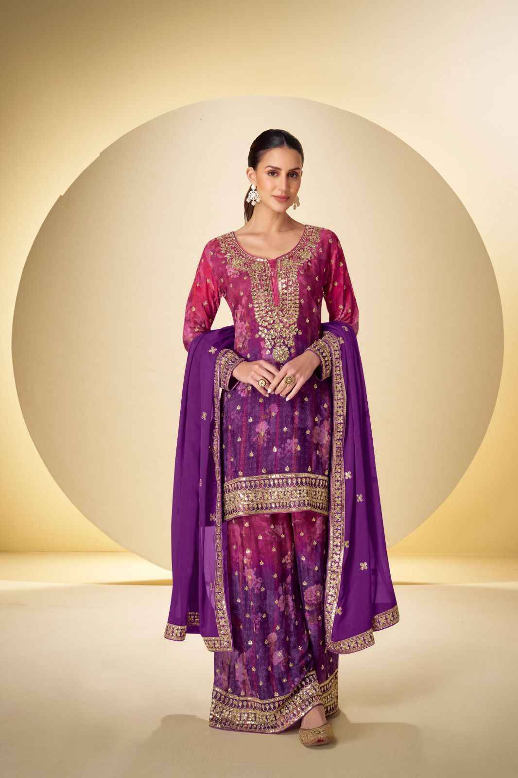 Kanika By Gulkayra Designer 7598 To 7599 Series Beautiful Sharara Suits Colorful Stylish Fancy Casual Wear & Ethnic Wear Chinnon Dresses At Wholesale Price