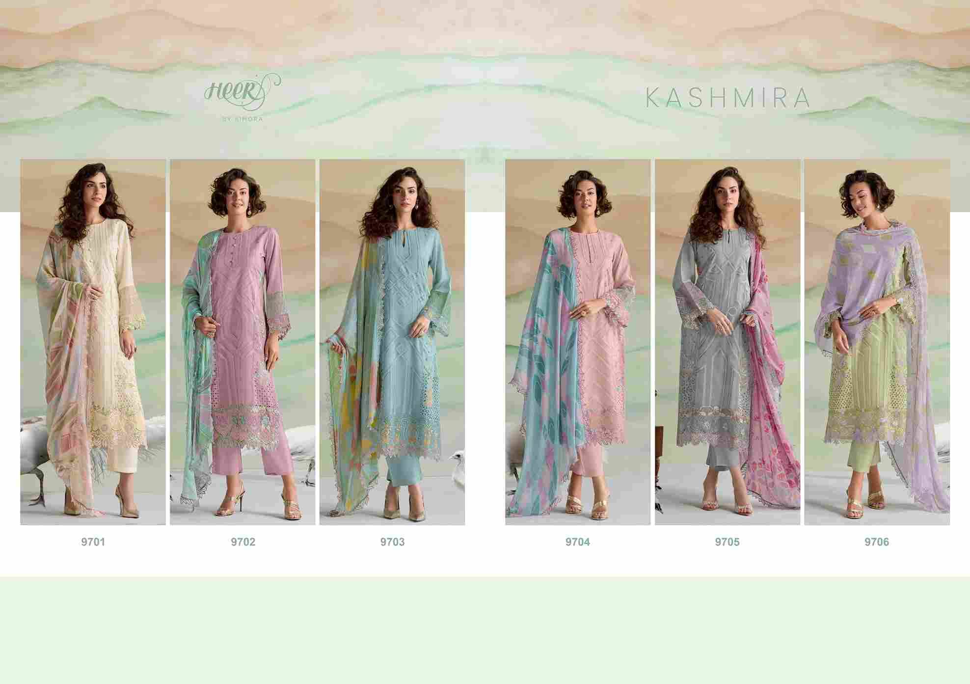 Kashmira By Kimora Fashion 9701 To 9706 Series Designer Festive Suits Collection Beautiful Stylish Fancy Colorful Party Wear & Occasional Wear Pure Muslin Dresses At Wholesale Price