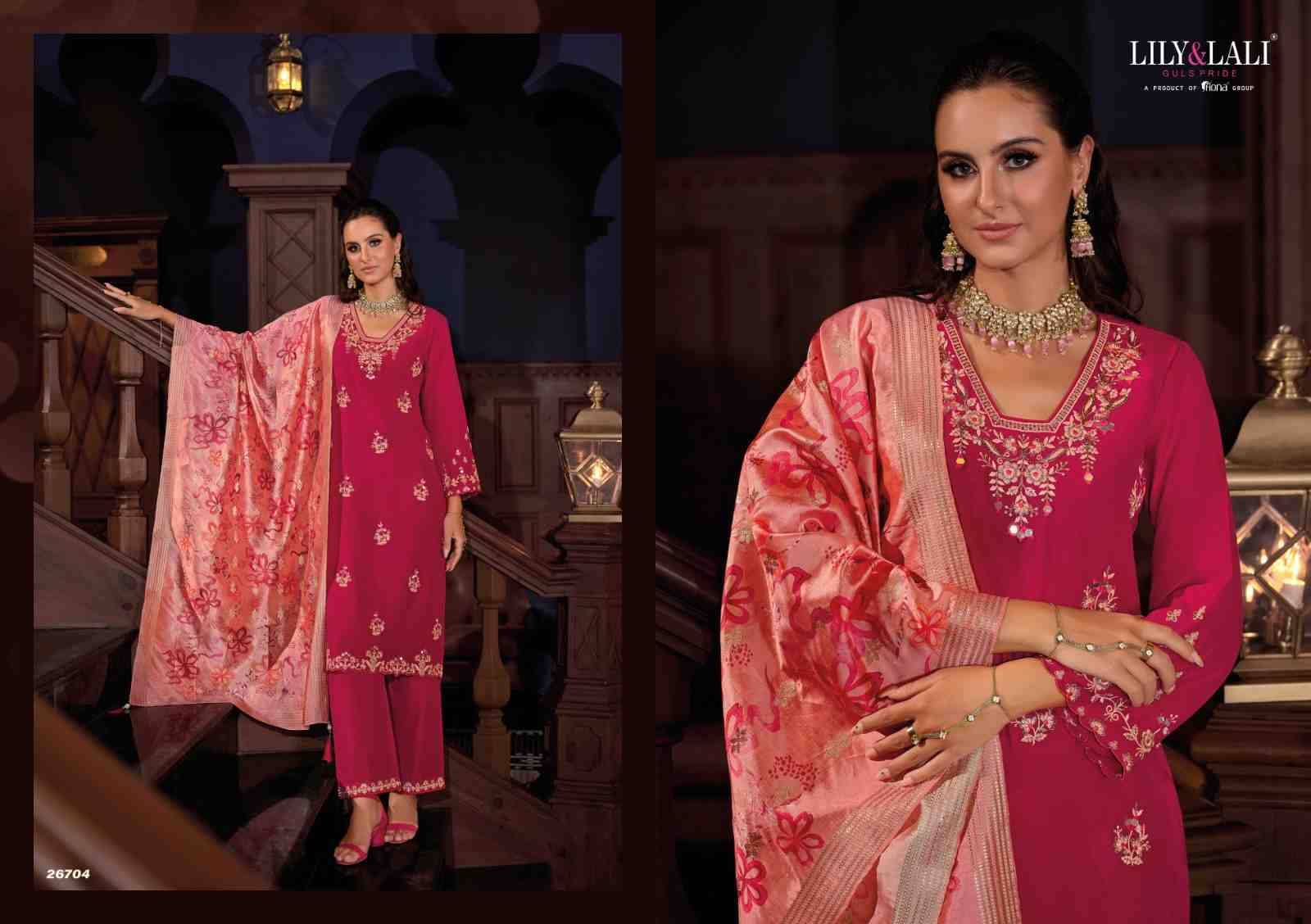 Nazaare By Lily And Lali 27601 To 27604 Series Beautiful Festive Suits Colorful Stylish Fancy Casual Wear & Ethnic Wear Viscose Silk Embroidery Dresses At Wholesale Price