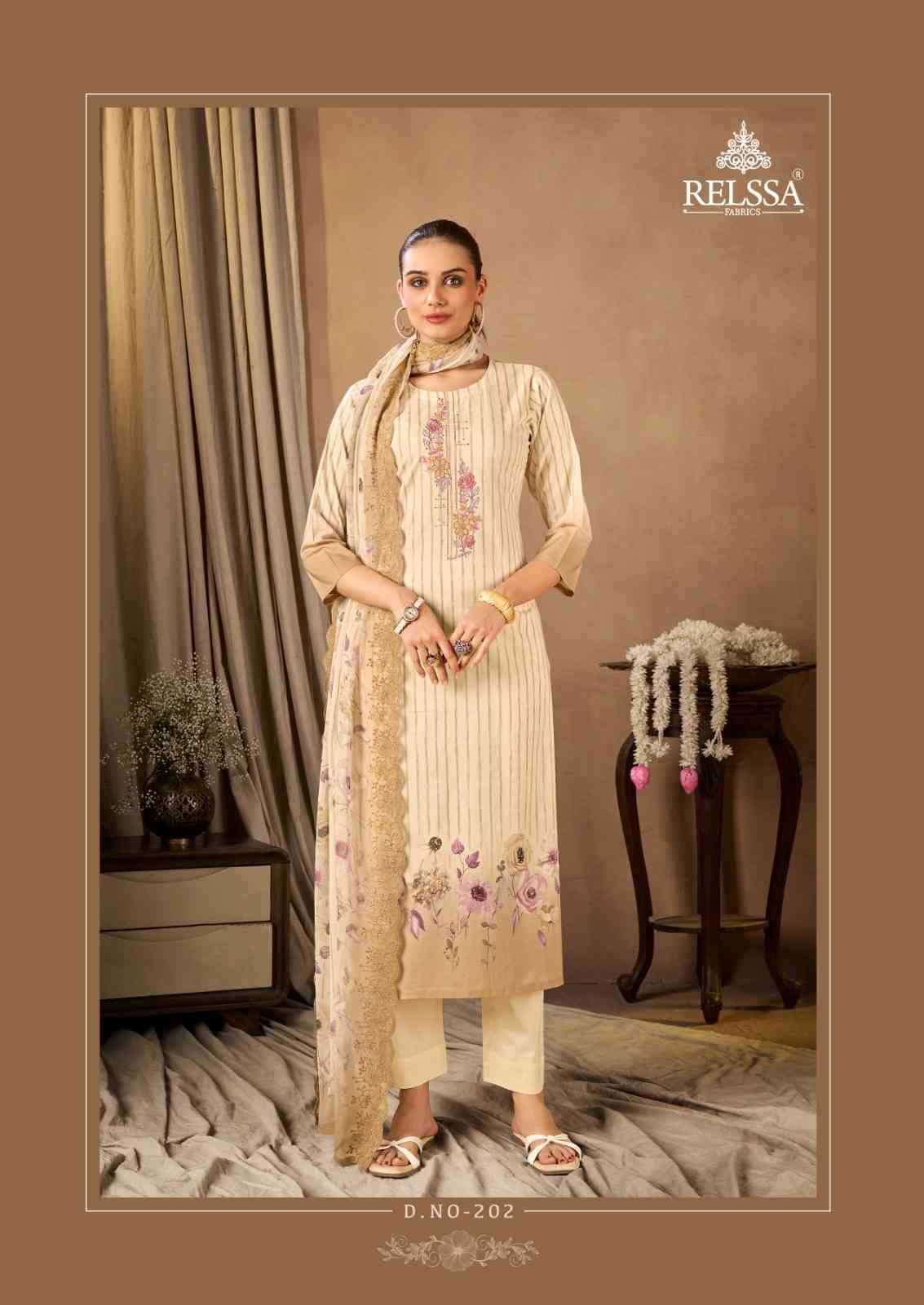Falak Vol-2 By Relssa Fabrics 201 To 204 Series Beautiful Festive Suits Colorful Stylish Fancy Casual Wear & Ethnic Wear Lawn Cotton Embroidery Dresses At Wholesale Price