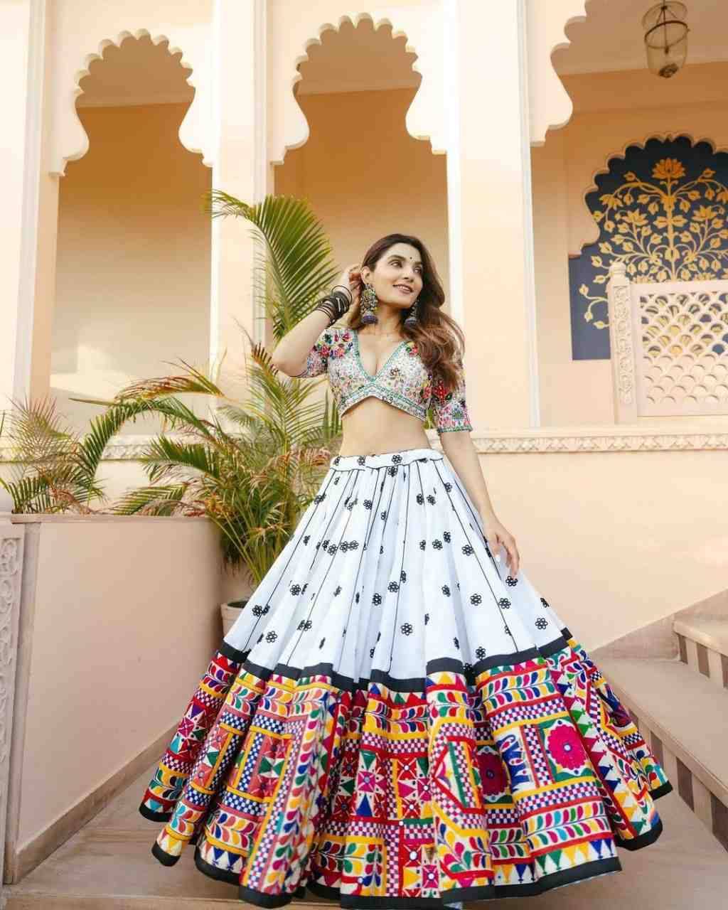 Pc-21 By Fashid Wholesale Navratri Wear Collection Beautiful Stylish Colorful Fancy Party Wear & Occasional Wear Heavy Rayon Cotton Lehengas At Wholesale Price