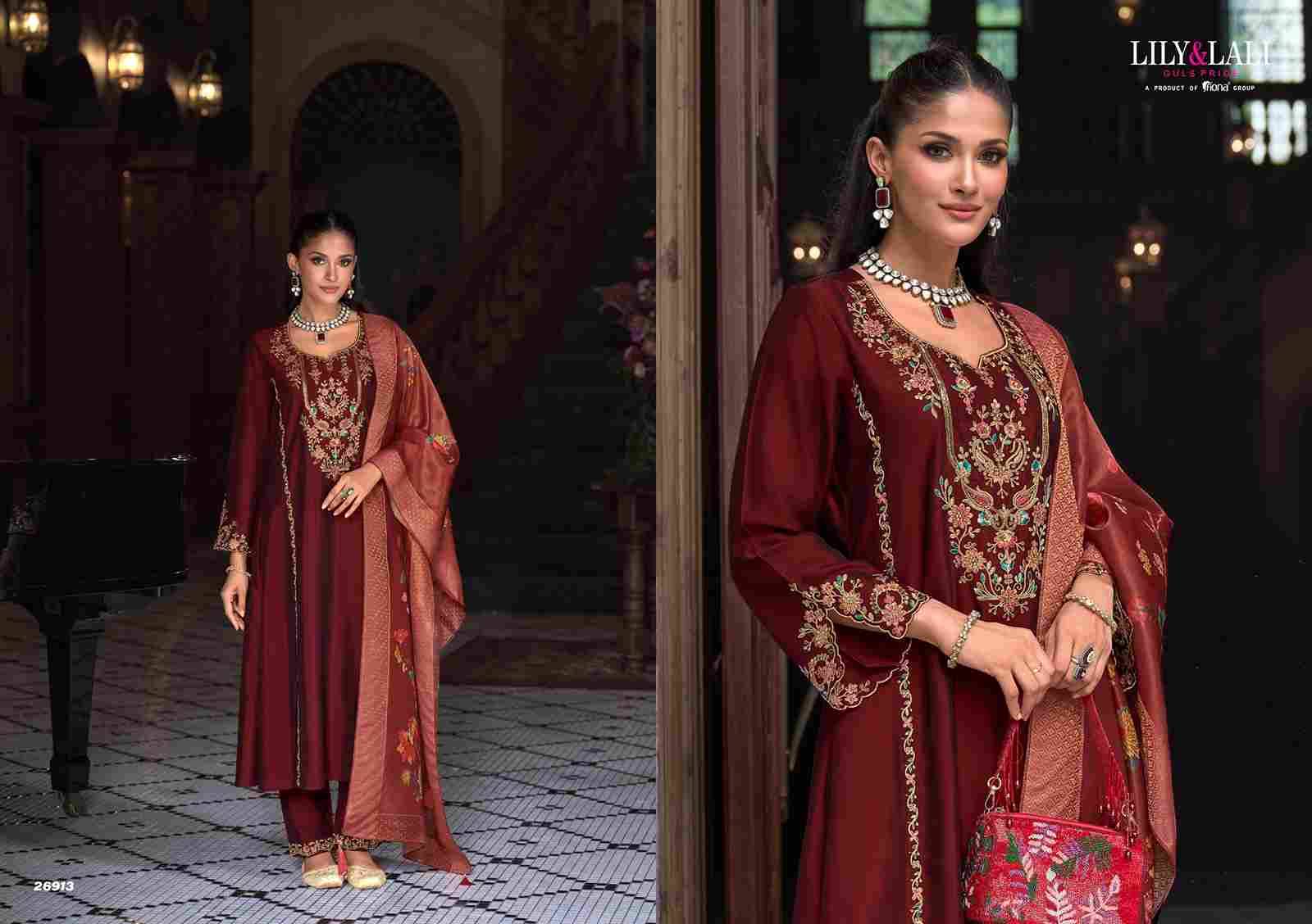 Malkana By Lily And Lali 26911 To 26914 Series Beautiful Festive Suits Colorful Stylish Fancy Casual Wear & Ethnic Wear Viscose Silk Embroidery Dresses At Wholesale Price