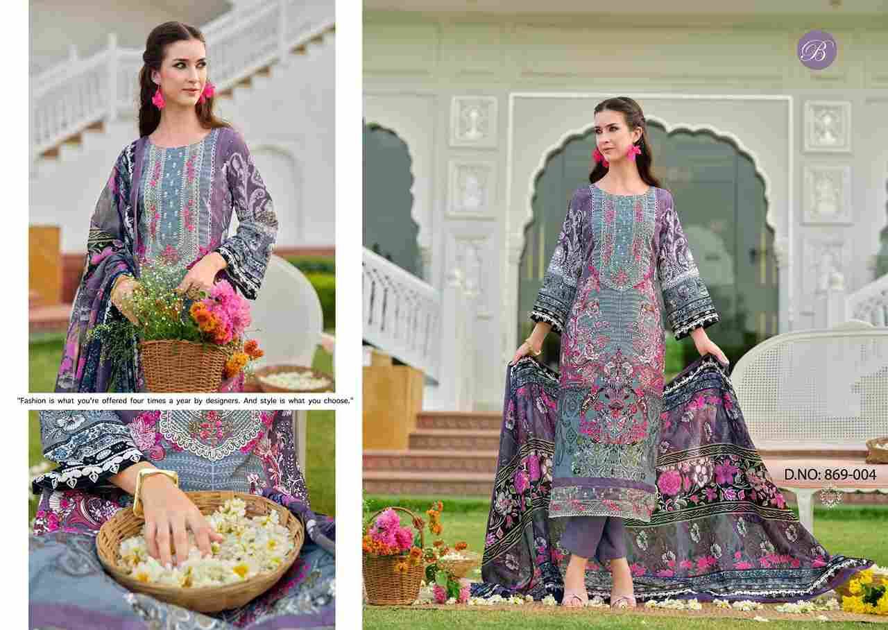 Yasmin Vol-2 By Belliza 869-001 To 869-008 Series Beautiful Suits Colorful Stylish Fancy Casual Wear & Ethnic Wear Pure Jam Cotton Dresses At Wholesale Price