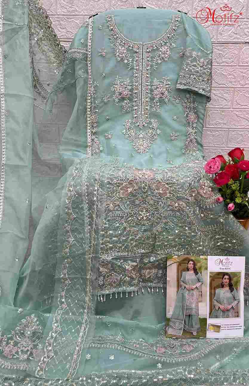 Motifz Hit Design 989 Colours By Motifz 989-A To 989-D Series Beautiful Pakistani Suits Colorful Stylish Fancy Casual Wear & Ethnic Wear Organza Dresses At Wholesale Price