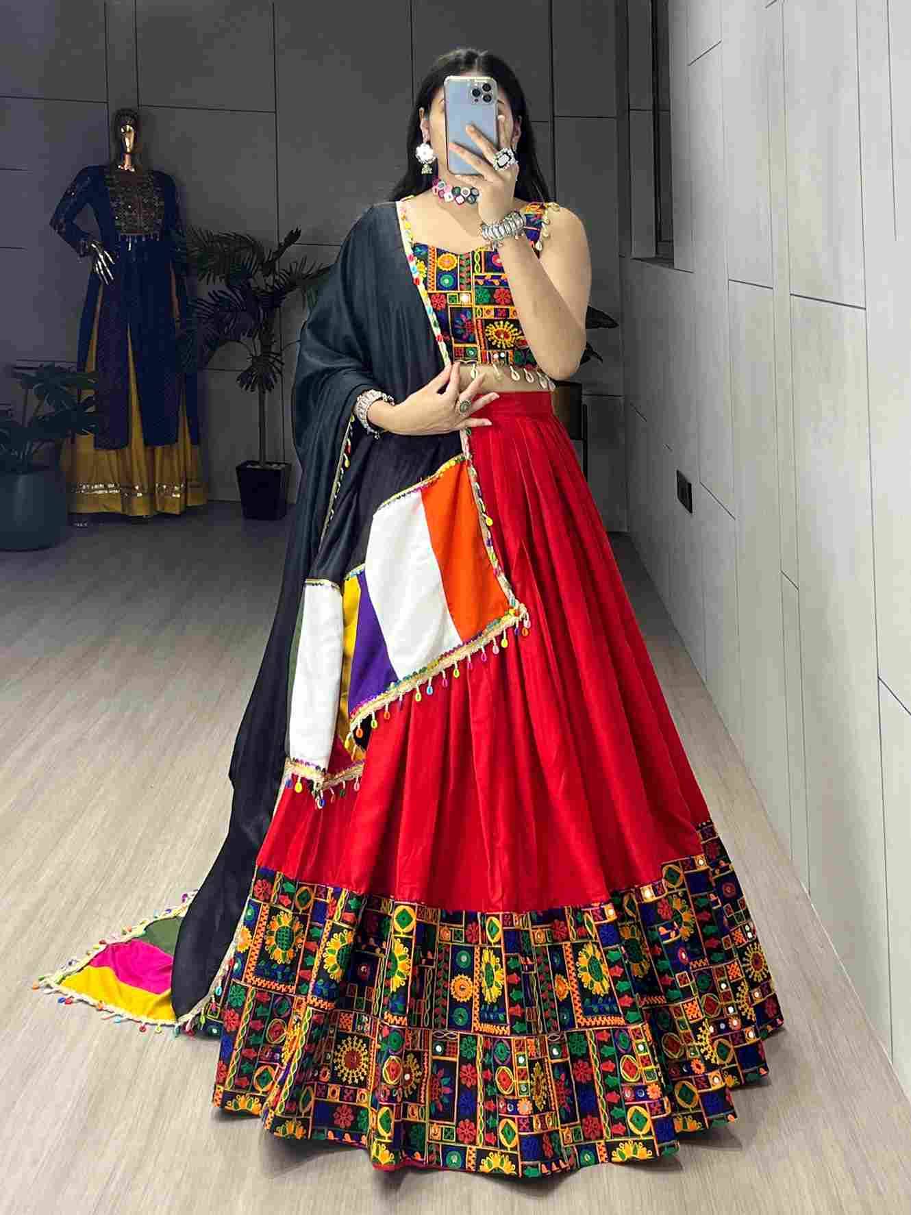 Gr-8046 By Fashid Wholesale 01 To 08 Series Designer Beautiful Navratri Collection Occasional Wear & Party Wear Pure Rayon Cotton Lehengas At Wholesale Price