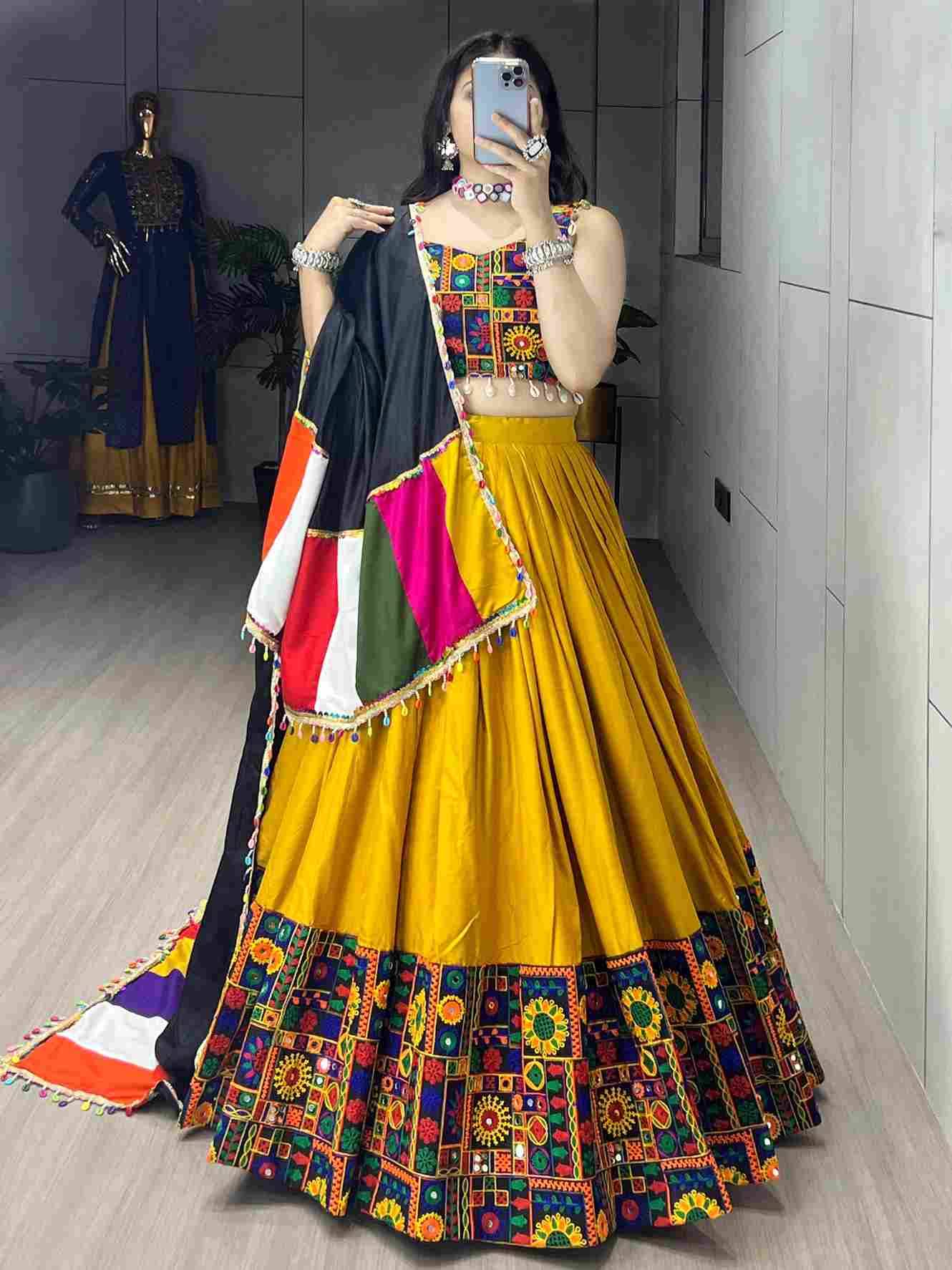 Gr-8046 By Fashid Wholesale 01 To 08 Series Designer Beautiful Navratri Collection Occasional Wear & Party Wear Pure Rayon Cotton Lehengas At Wholesale Price