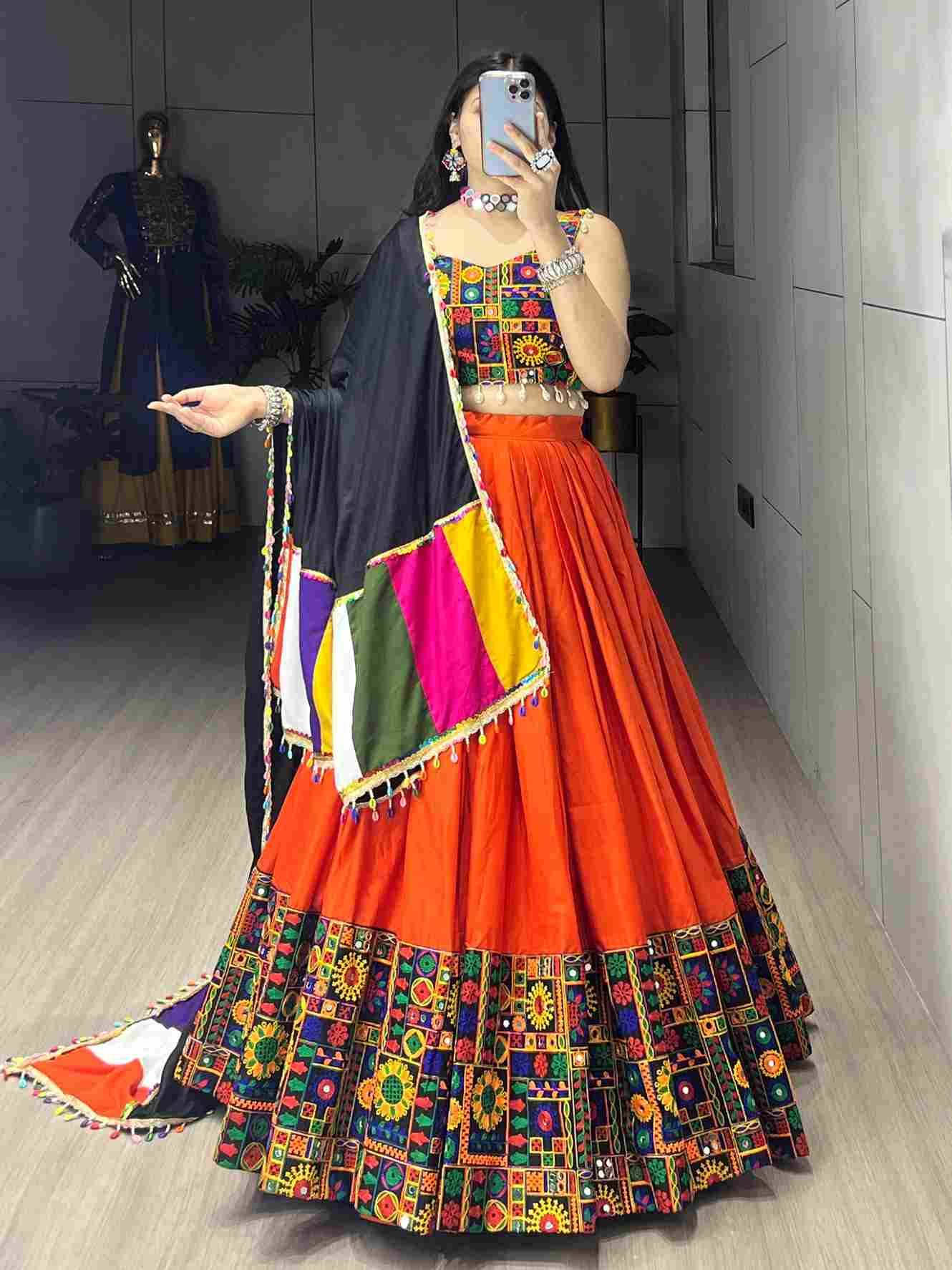 Gr-8046 By Fashid Wholesale 01 To 08 Series Designer Beautiful Navratri Collection Occasional Wear & Party Wear Pure Rayon Cotton Lehengas At Wholesale Price