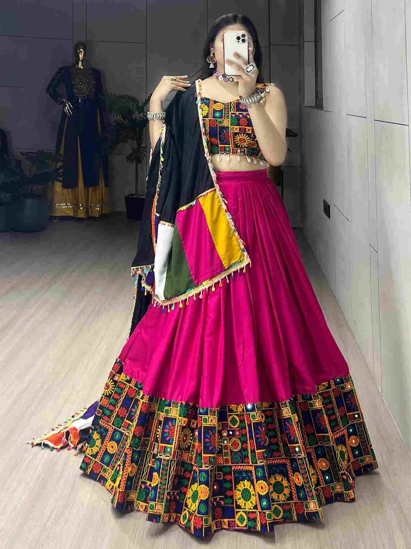 Gr-8046 By Fashid Wholesale 01 To 08 Series Designer Beautiful Navratri Collection Occasional Wear & Party Wear Pure Rayon Cotton Lehengas At Wholesale Price