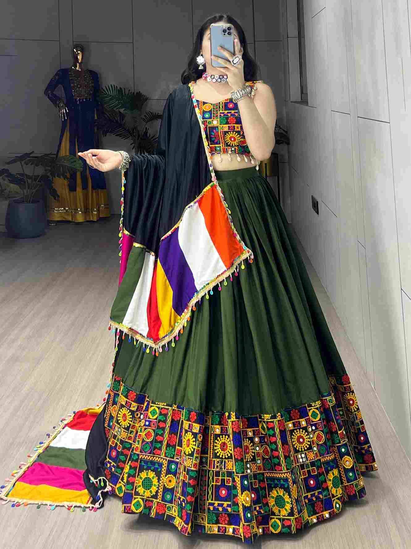 Gr-8046 By Fashid Wholesale 01 To 08 Series Designer Beautiful Navratri Collection Occasional Wear & Party Wear Pure Rayon Cotton Lehengas At Wholesale Price