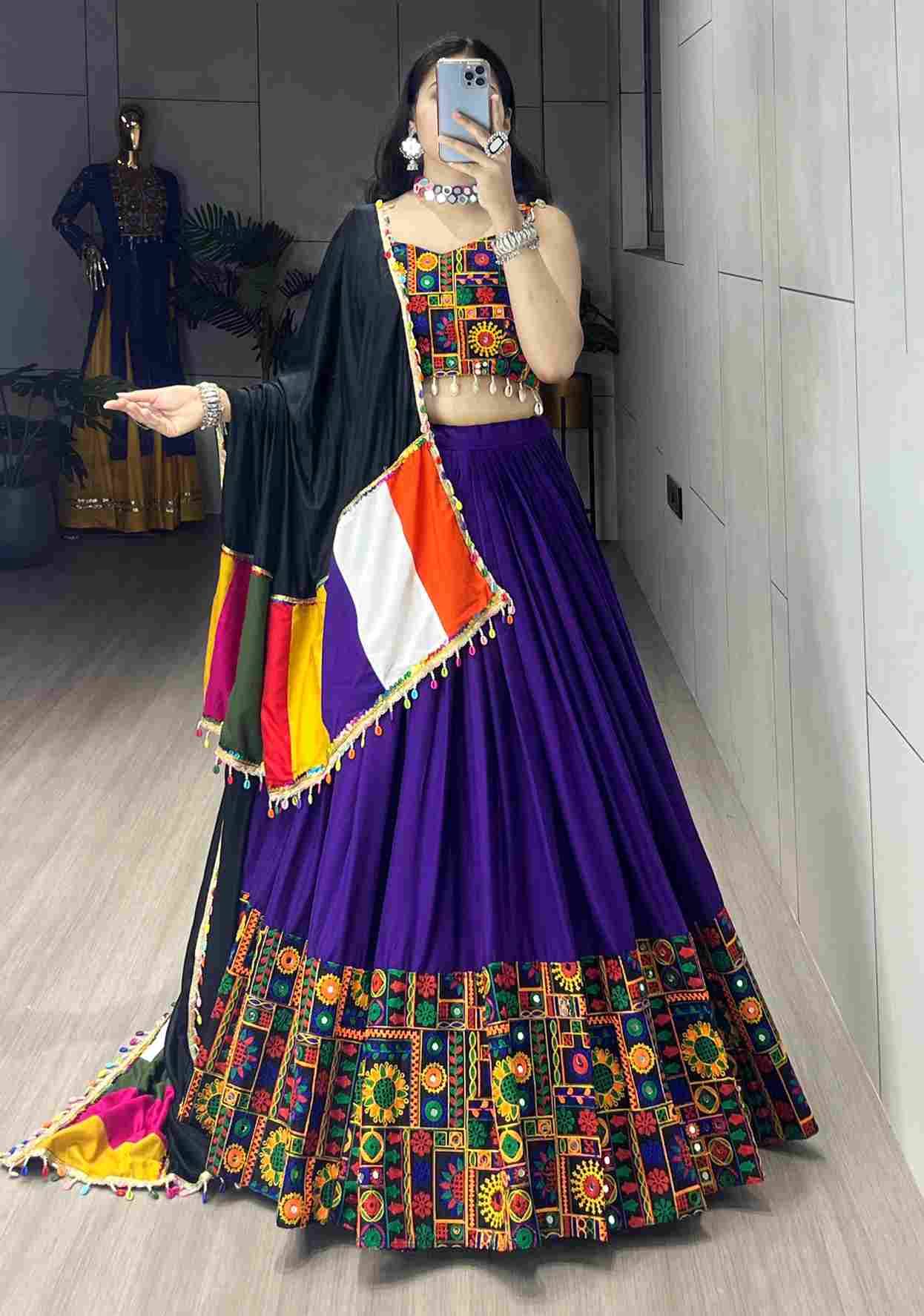 Gr-8046 By Fashid Wholesale 01 To 08 Series Designer Beautiful Navratri Collection Occasional Wear & Party Wear Pure Rayon Cotton Lehengas At Wholesale Price