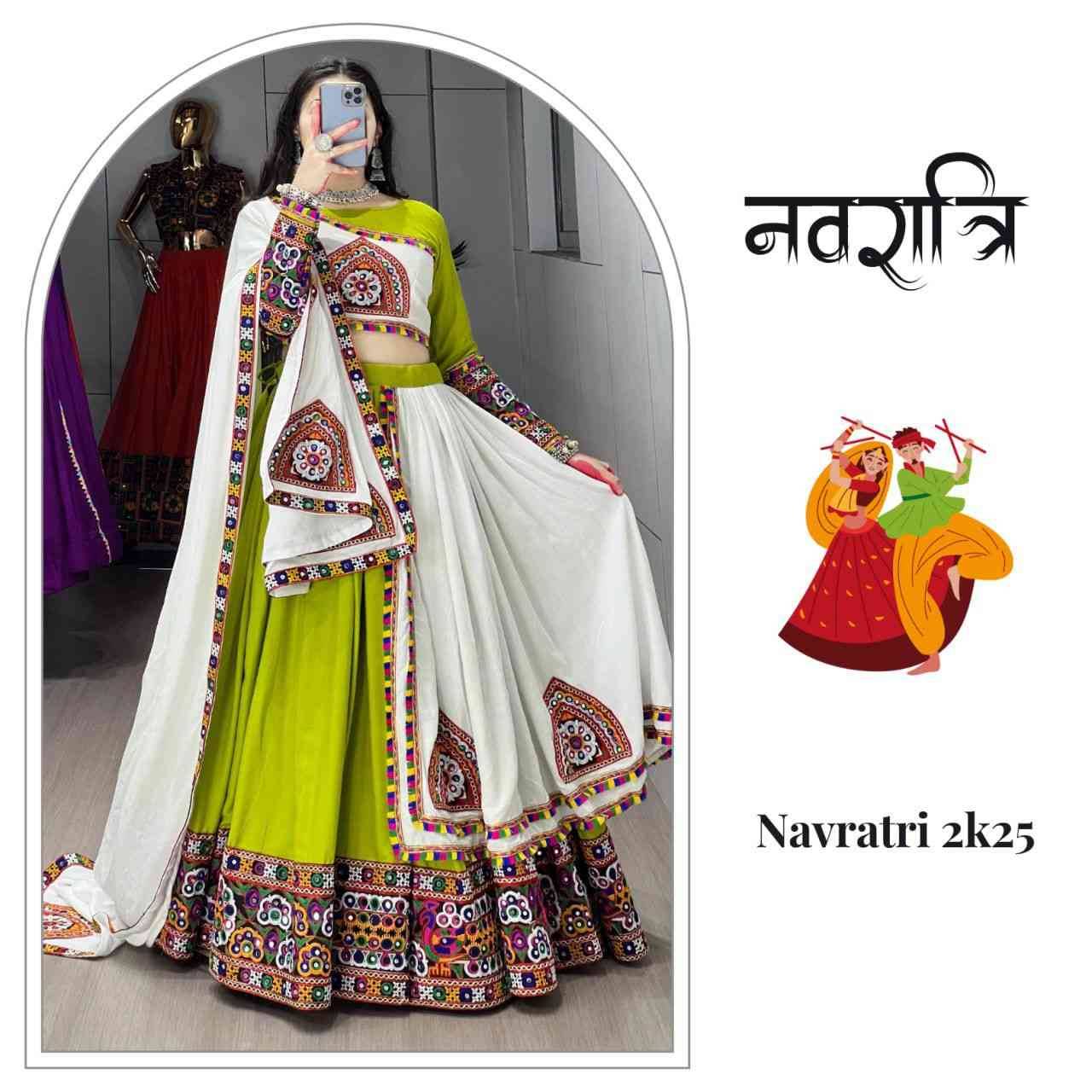 Gr-8050 By Fashid Wholesale Designer Beautiful Navratri Collection Occasional Wear & Party Wear Pure Rayon Cotton Lehengas At Wholesale Price