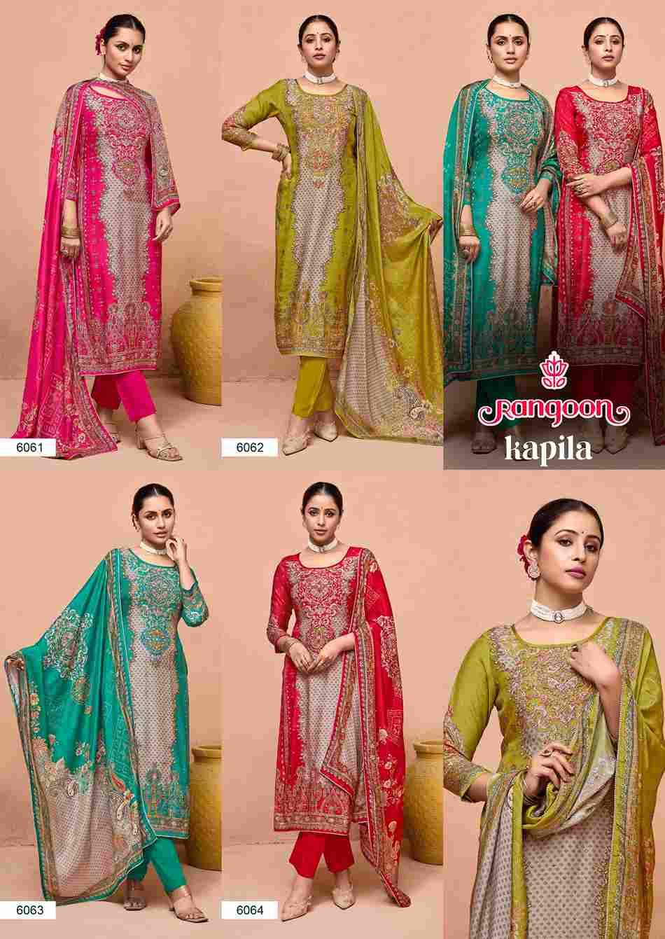 Kapila By Rangoon 6061 To 6064 Series Beautiful Festive Suits Colorful Stylish Fancy Casual Wear & Ethnic Wear Pure Muslin Dresses At Wholesale Price