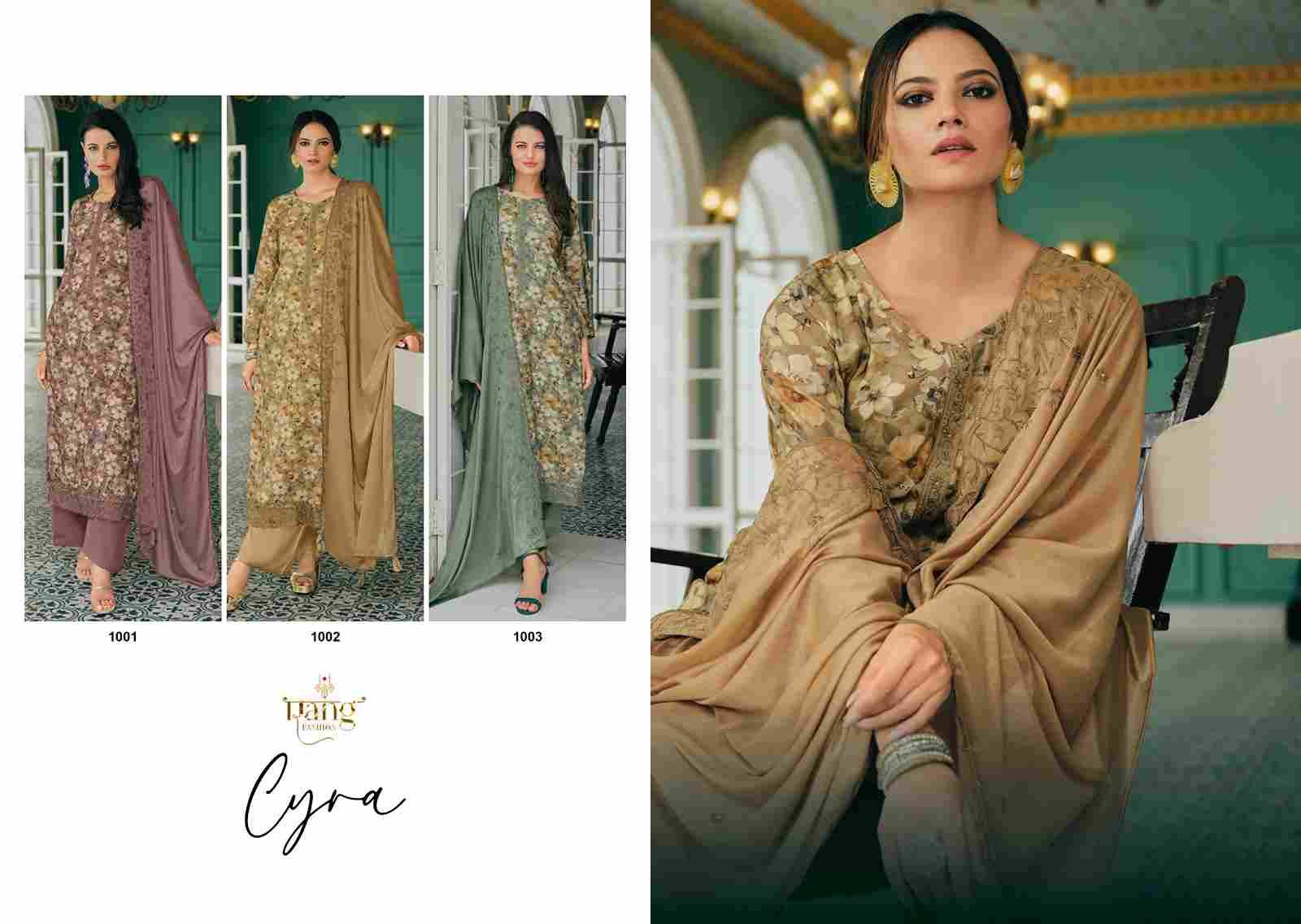 Cyra By Rang Fashion 1001 To 1003 Series Beautiful Stylish Festive Suits Fancy Colorful Casual Wear & Ethnic Wear & Ready To Wear Pure Viscose Muslin Print Dresses At Wholesale Price