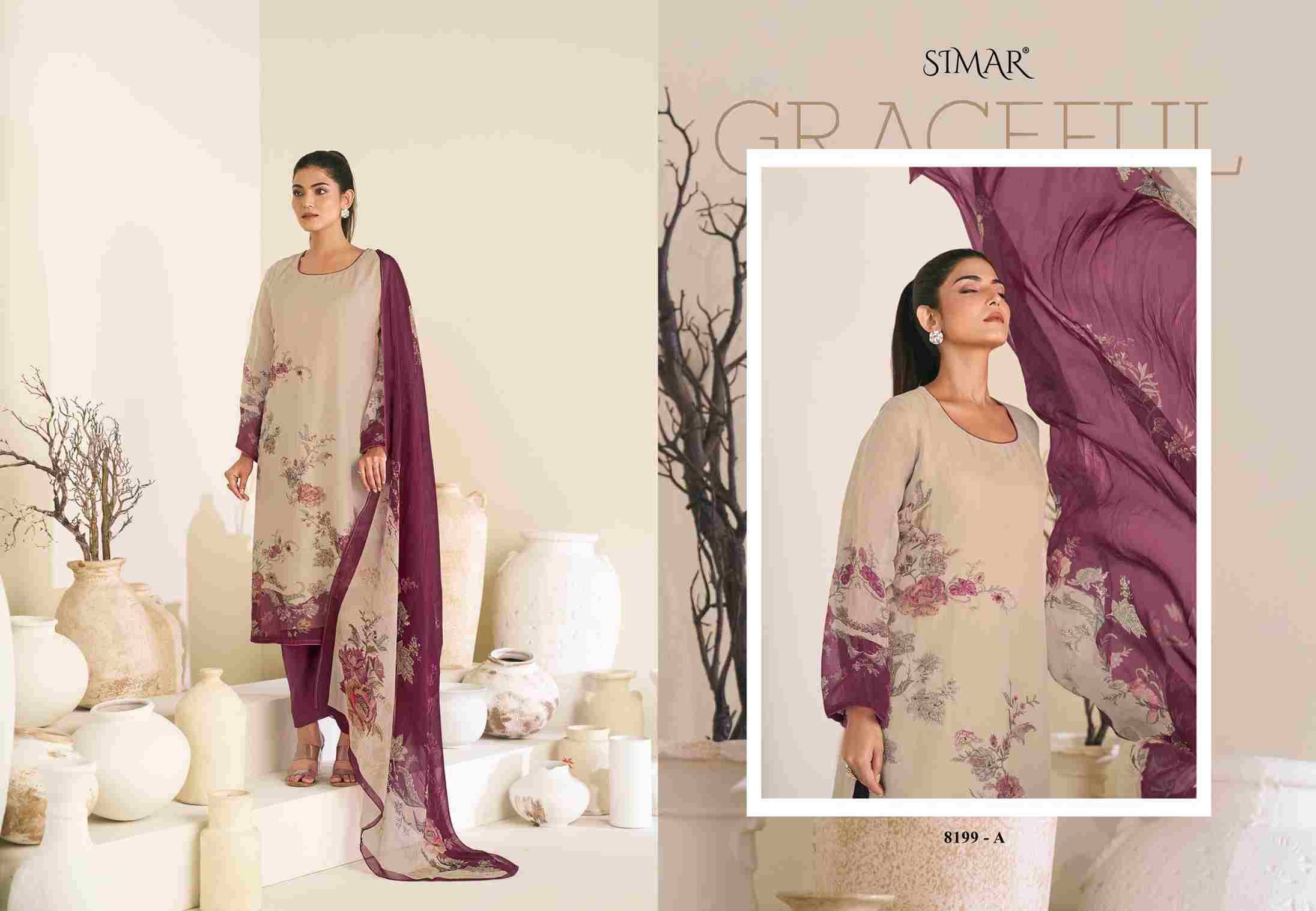 Arisa By Simar 8199-A To 8199-D Series Designer Festive Suits Beautiful Stylish Fancy Colorful Party Wear & Occasional Wear Pure Viscose Organza Dresses At Wholesale Price