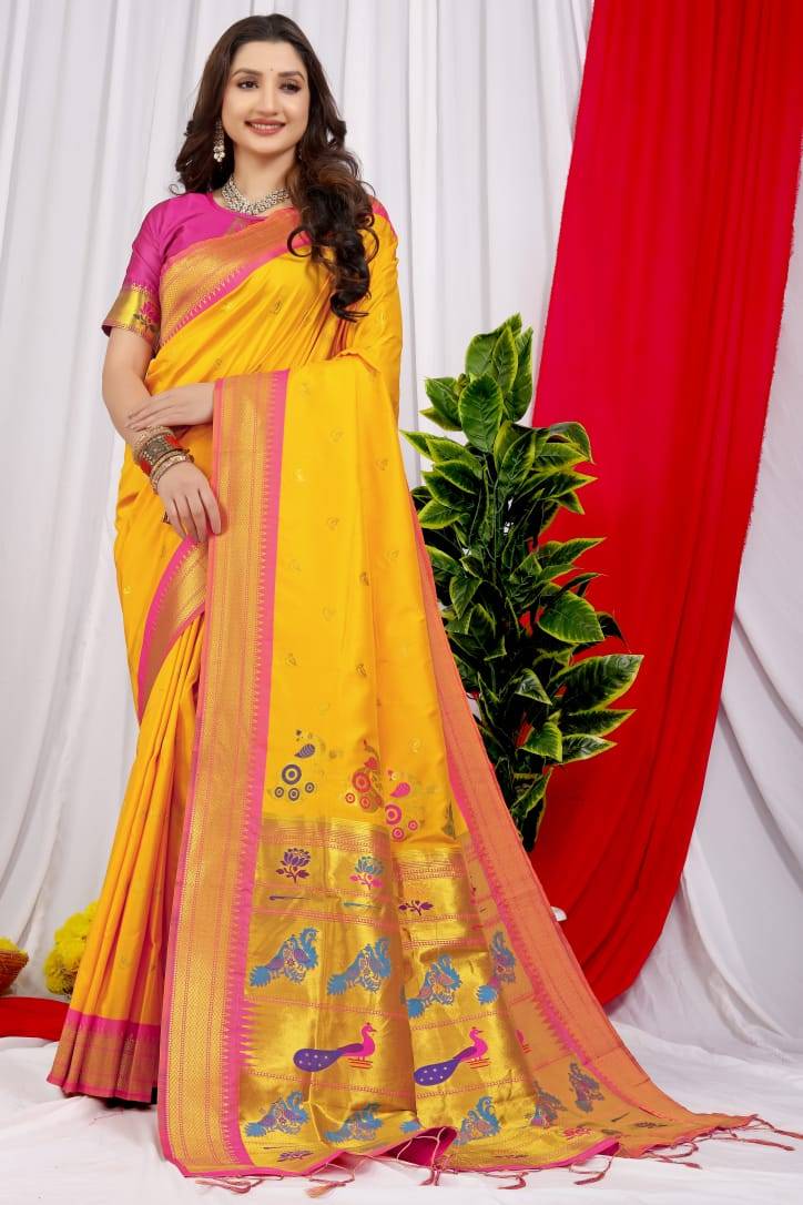 Pt-Chandramukhi Vol-2 By Fashid Whoesale 01 To 11 Series Indian Traditional Wear Collection Beautiful Stylish Fancy Colorful Party Wear & Occasional Wear Paithani Pure Silk Sarees At Wholesale Price