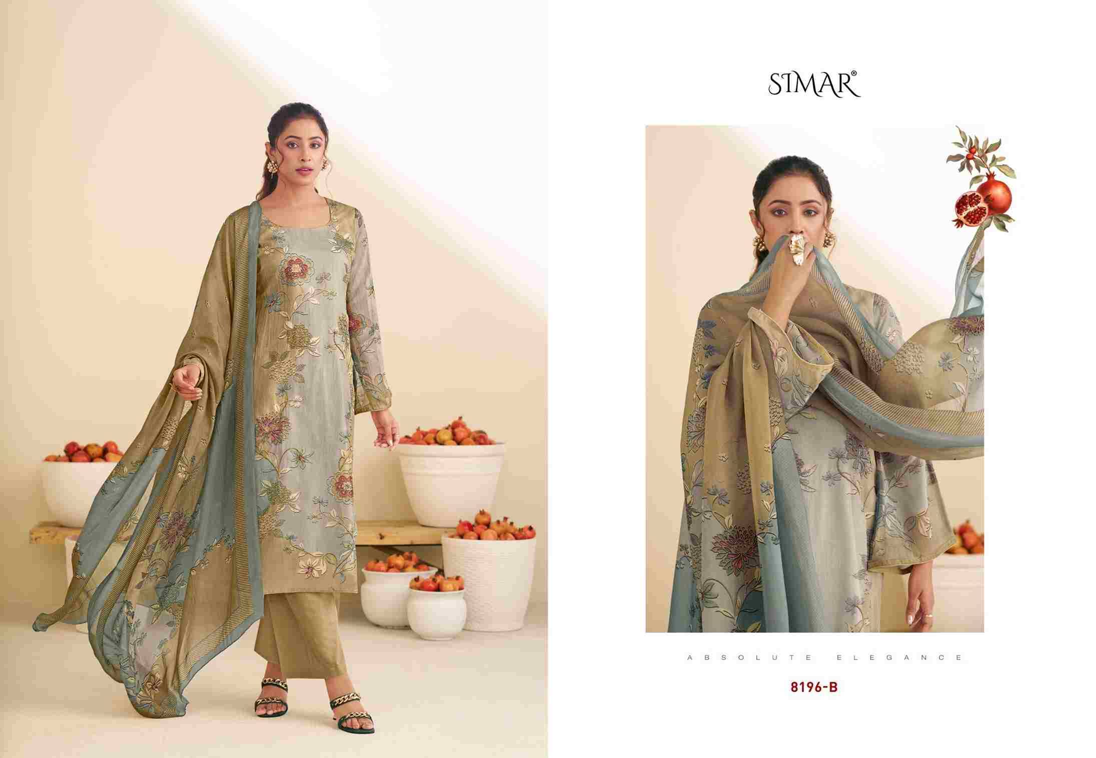 Taraana By Simar 8196-A To 8196-D Series Designer Festive Suits Beautiful Stylish Fancy Colorful Party Wear & Occasional Wear Pure Viscose Organza Dresses At Wholesale Price
