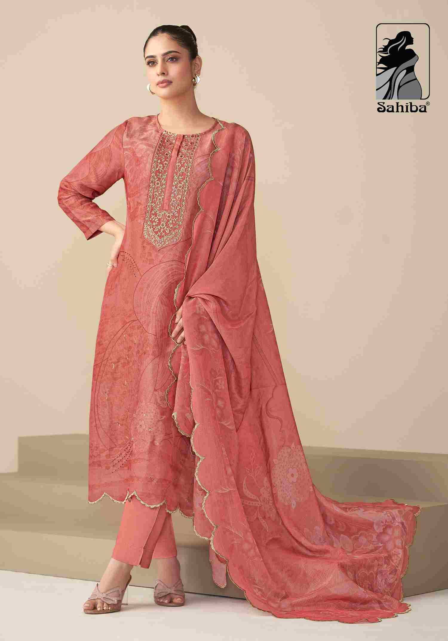 Ramya By Sahiba Fabrics Beautiful Festive Suits Colorful Stylish Fancy Casual Wear & Ethnic Wear Pure Simmer Tissue Dresses At Wholesale Price