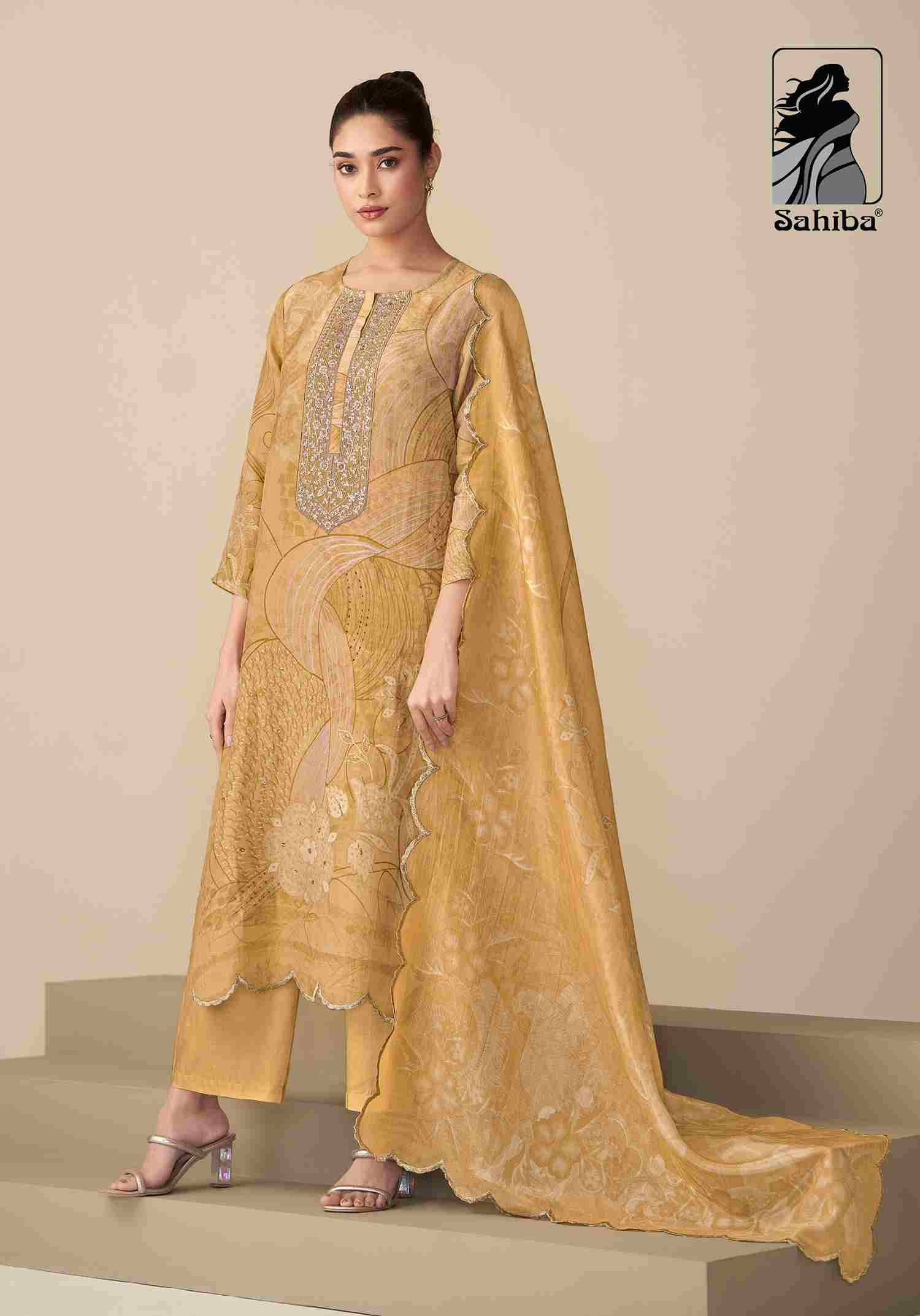 Ramya By Sahiba Fabrics Beautiful Festive Suits Colorful Stylish Fancy Casual Wear & Ethnic Wear Pure Simmer Tissue Dresses At Wholesale Price