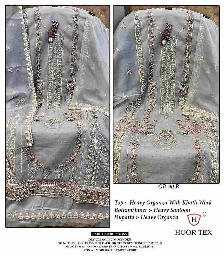 Hoor Tex Hit Design OR-90 Colours By Hoor Tex OR-90-A To OR-90-D Series Beautiful Pakistani Suits Stylish Colorful Fancy Casual Wear & Ethnic Wear Heavy Organza Embroidered Dresses At Wholesale Price
