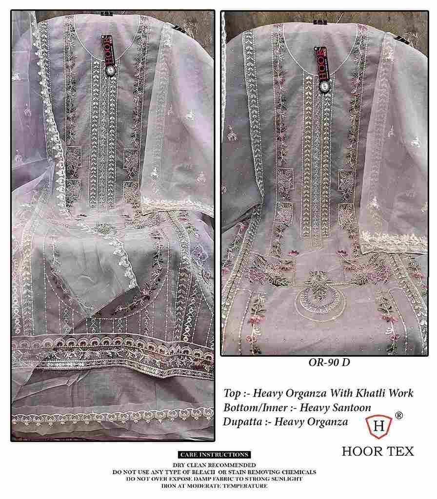 Hoor Tex Hit Design OR-90 Colours By Hoor Tex OR-90-A To OR-90-D Series Beautiful Pakistani Suits Stylish Colorful Fancy Casual Wear & Ethnic Wear Heavy Organza Embroidered Dresses At Wholesale Price