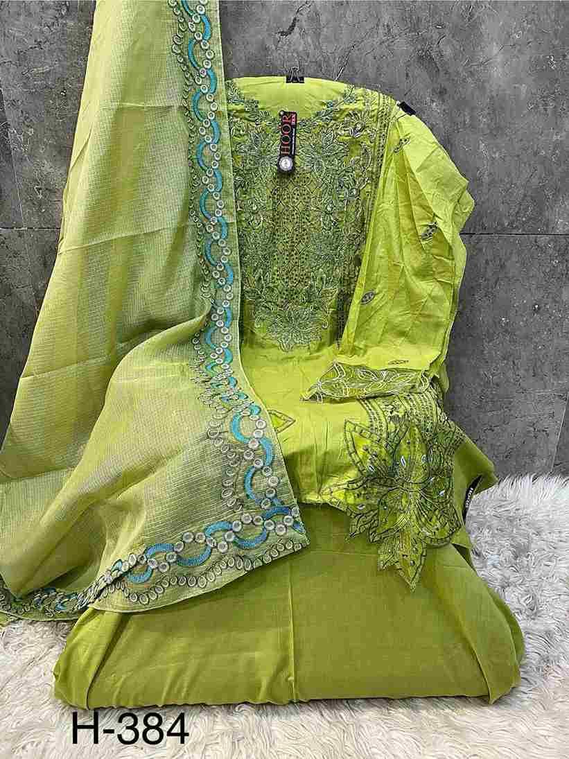 Hoor Tex Hit Design H-384 Colours By Hoor Tex H-384-A To H-384-B Series Designer Festive Pakistani Suits Collection Beautiful Stylish Fancy Colorful Party Wear & Occasional Wear Cotton With Embroidered Dresses At Wholesale Price