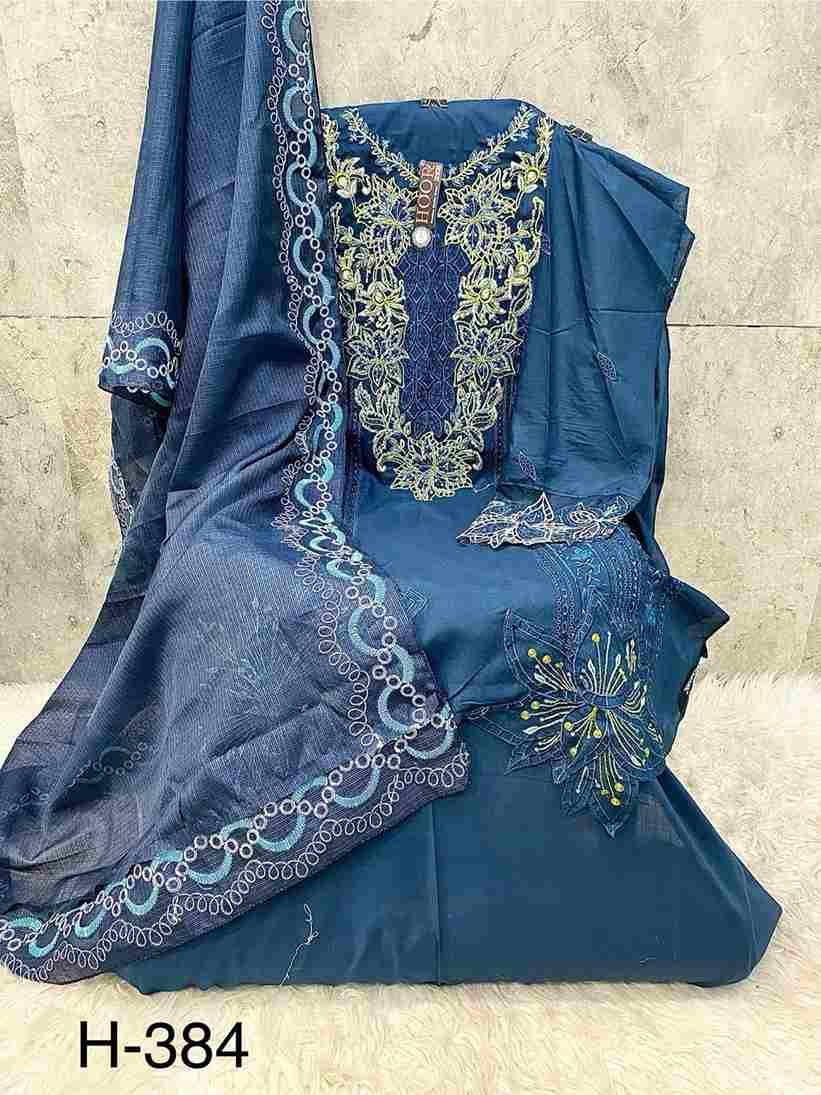 Hoor Tex Hit Design H-384 Colours By Hoor Tex H-384-A To H-384-B Series Designer Festive Pakistani Suits Collection Beautiful Stylish Fancy Colorful Party Wear & Occasional Wear Cotton With Embroidered Dresses At Wholesale Price