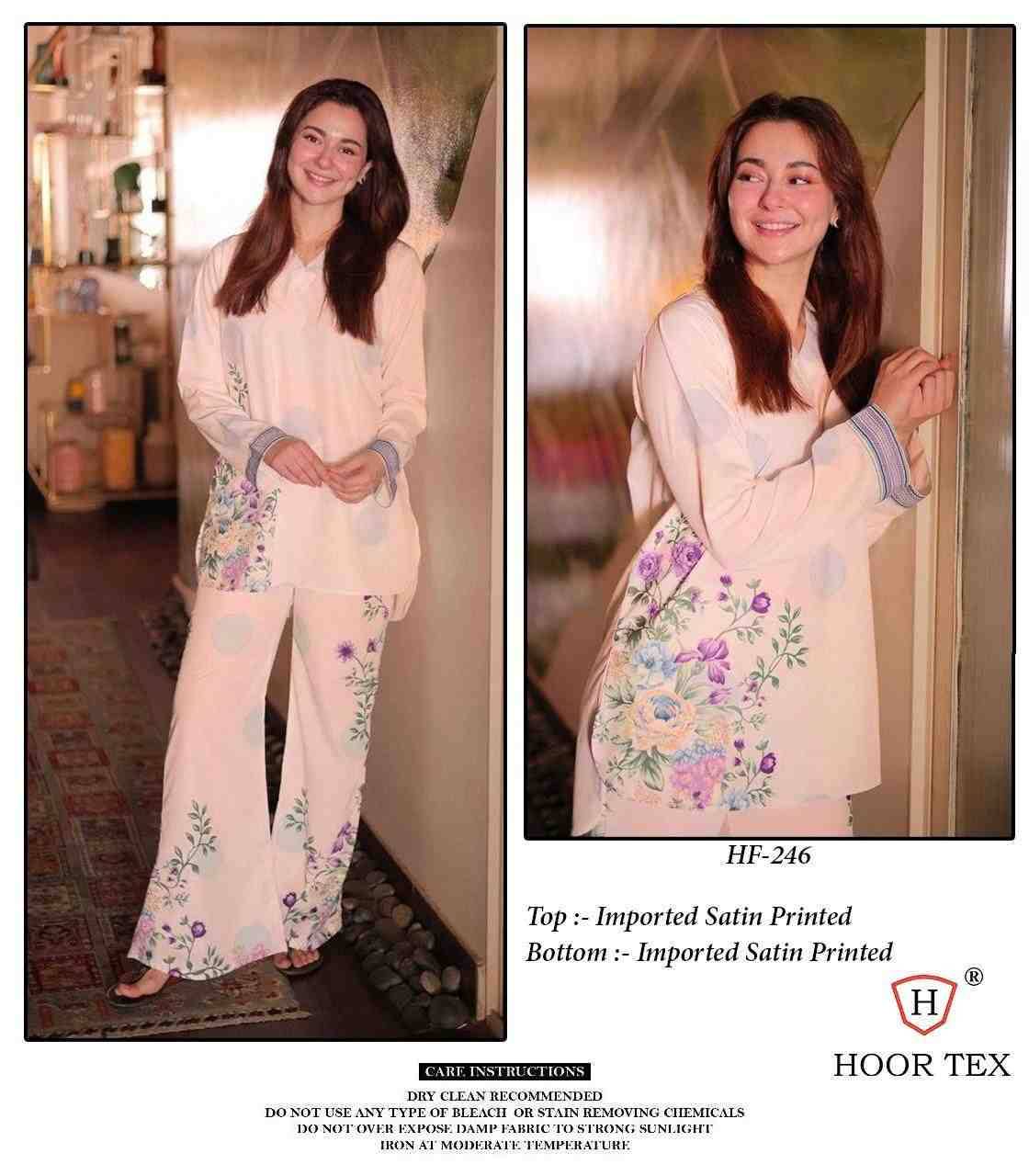 Hoor Tex HF-246 Series By Hoor Tex HF-246 to HF-260 Series Designer Stylish Fancy Colorful Beautiful Casual Wear & Ethnic Wear Imported Cotton/Satin Co-Ord At Wholesale Price
