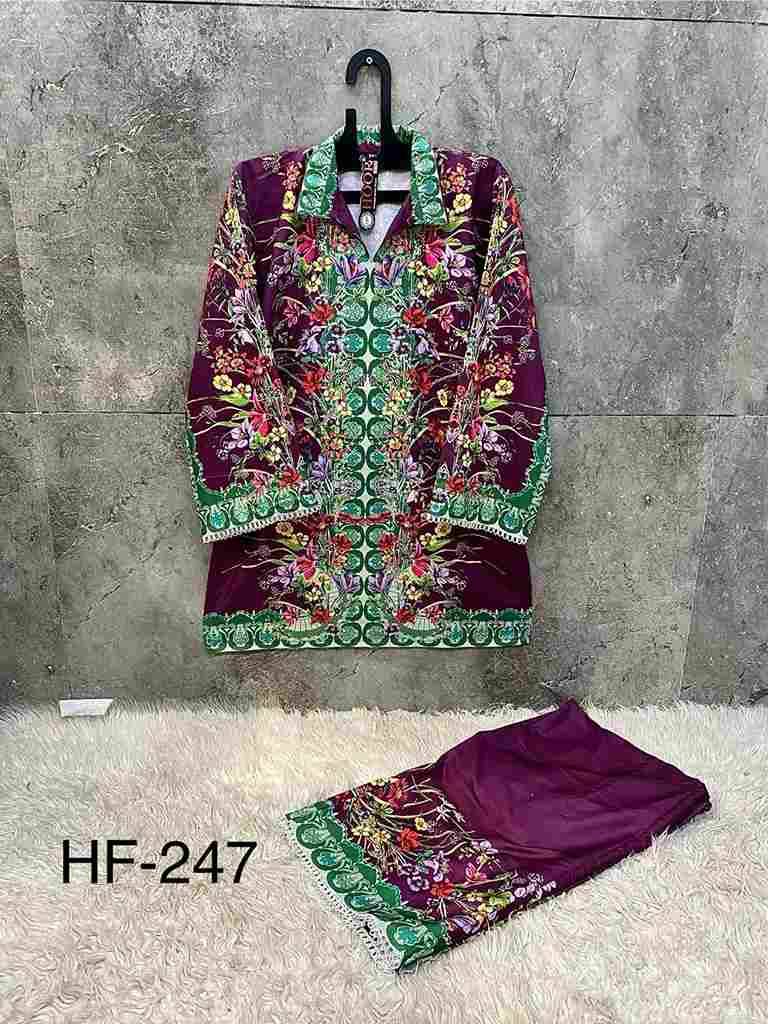 Hoor Tex HF-246 Series By Hoor Tex HF-246 to HF-260 Series Designer Stylish Fancy Colorful Beautiful Casual Wear & Ethnic Wear Imported Cotton/Satin Co-Ord At Wholesale Price
