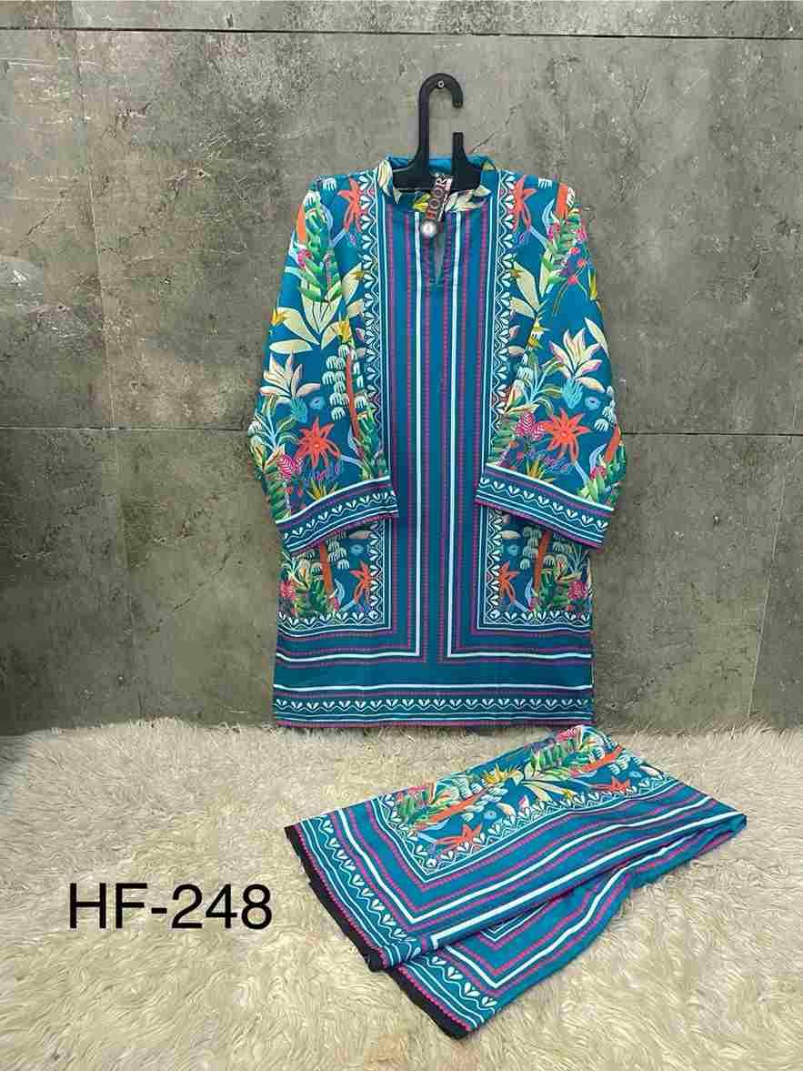 Hoor Tex HF-246 Series By Hoor Tex HF-246 to HF-260 Series Designer Stylish Fancy Colorful Beautiful Casual Wear & Ethnic Wear Imported Cotton/Satin Co-Ord At Wholesale Price