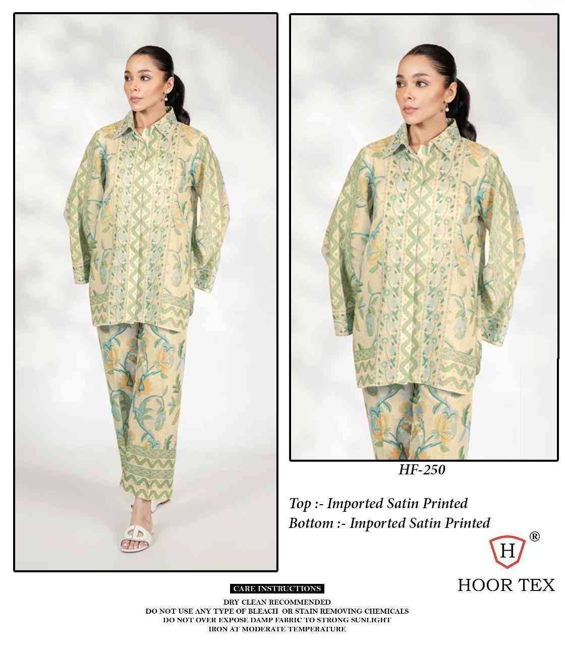 Hoor Tex HF-246 Series By Hoor Tex HF-246 to HF-260 Series Designer Stylish Fancy Colorful Beautiful Casual Wear & Ethnic Wear Imported Cotton/Satin Co-Ord At Wholesale Price
