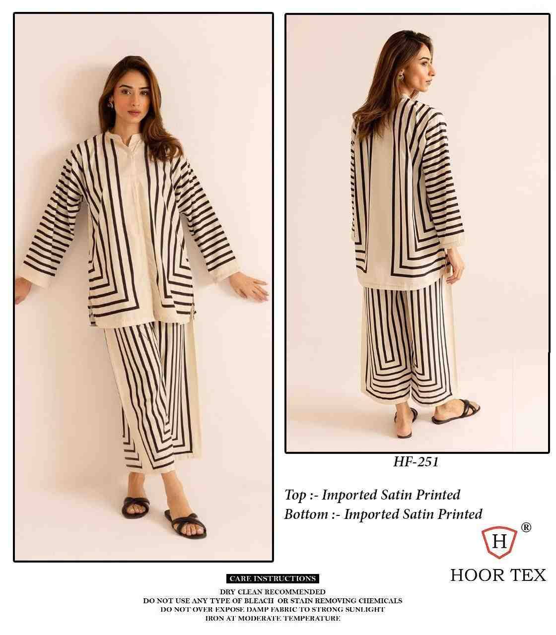 Hoor Tex HF-246 Series By Hoor Tex HF-246 to HF-260 Series Designer Stylish Fancy Colorful Beautiful Casual Wear & Ethnic Wear Imported Cotton/Satin Co-Ord At Wholesale Price