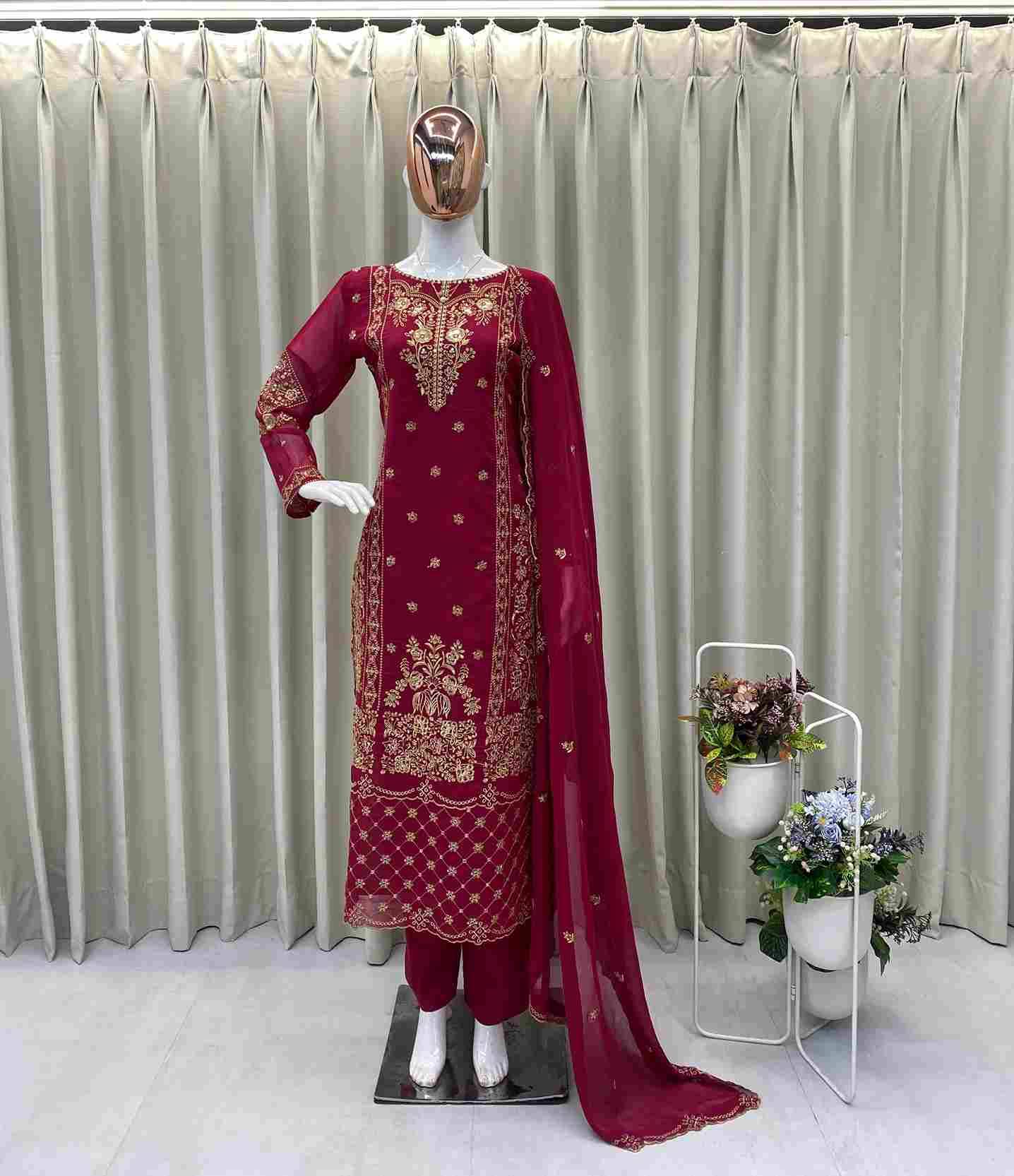 Be-383 By Fashid Wholesale Beautiful Colorful Fancy Wedding Collection Occasional Wear & Party Wear Faux Georgette Dresses At Wholesale Price