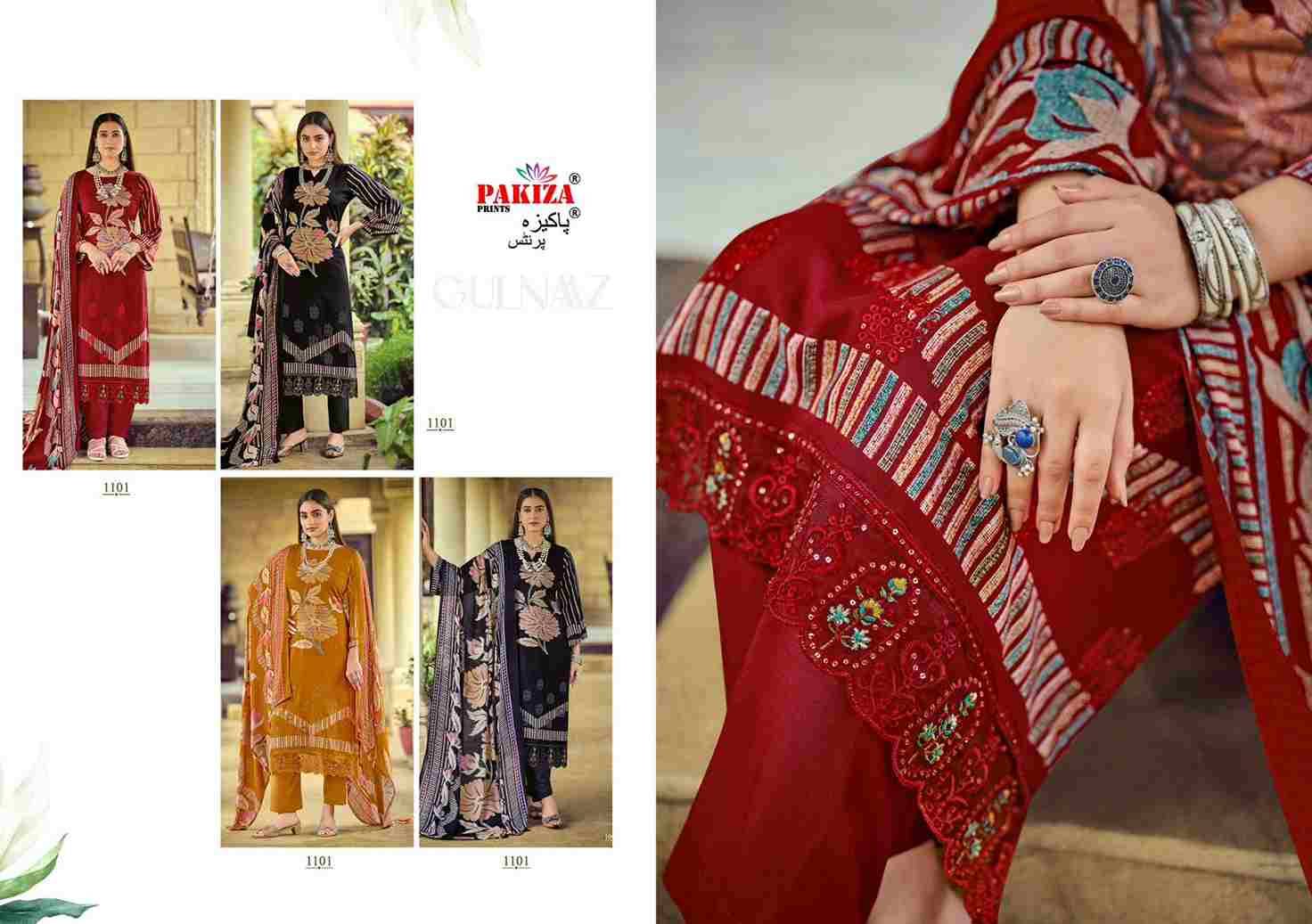 Nawazish Vol-11 By Pakiza Prints 1101 To 1104 Series Beautiful Festive Suits Stylish Fancy Colorful Party Wear & Occasional Wear Rayon Print Dresses At Wholesale Price