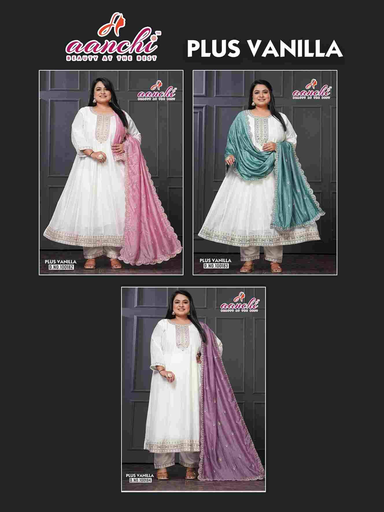 Plus Vanilla By Aanchi Combo Set 100182 To 100184 Series Beautiful Festive Suits Colorful Stylish Fancy Casual Wear & Ethnic Wear Vichitra Silk Dresses At Wholesale Price