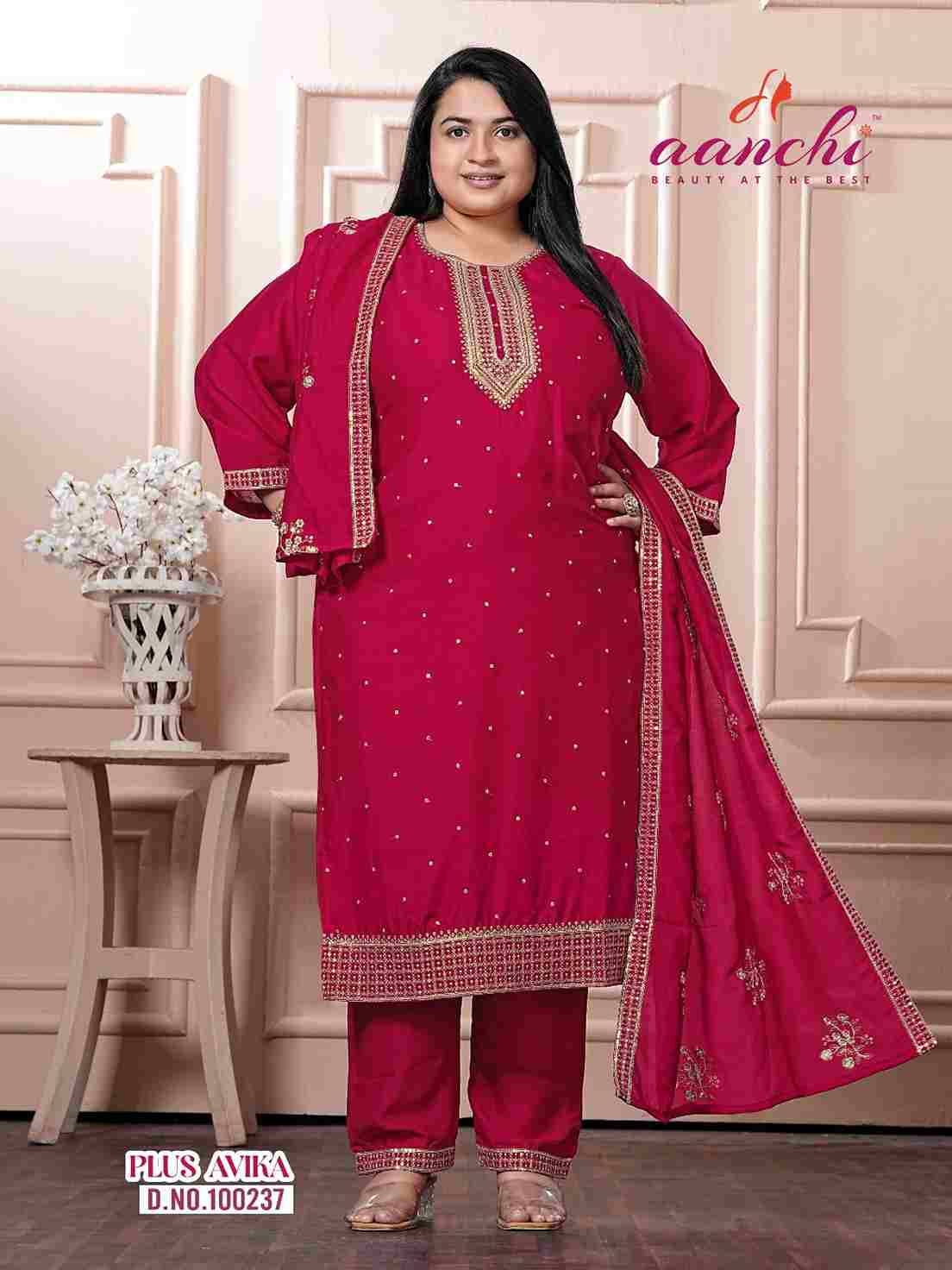 Plus Avika By Aanchi Combo Set 100234 To 100237 Series Beautiful Festive Suits Colorful Stylish Fancy Casual Wear & Ethnic Wear Vichitra Silk Dresses At Wholesale Price