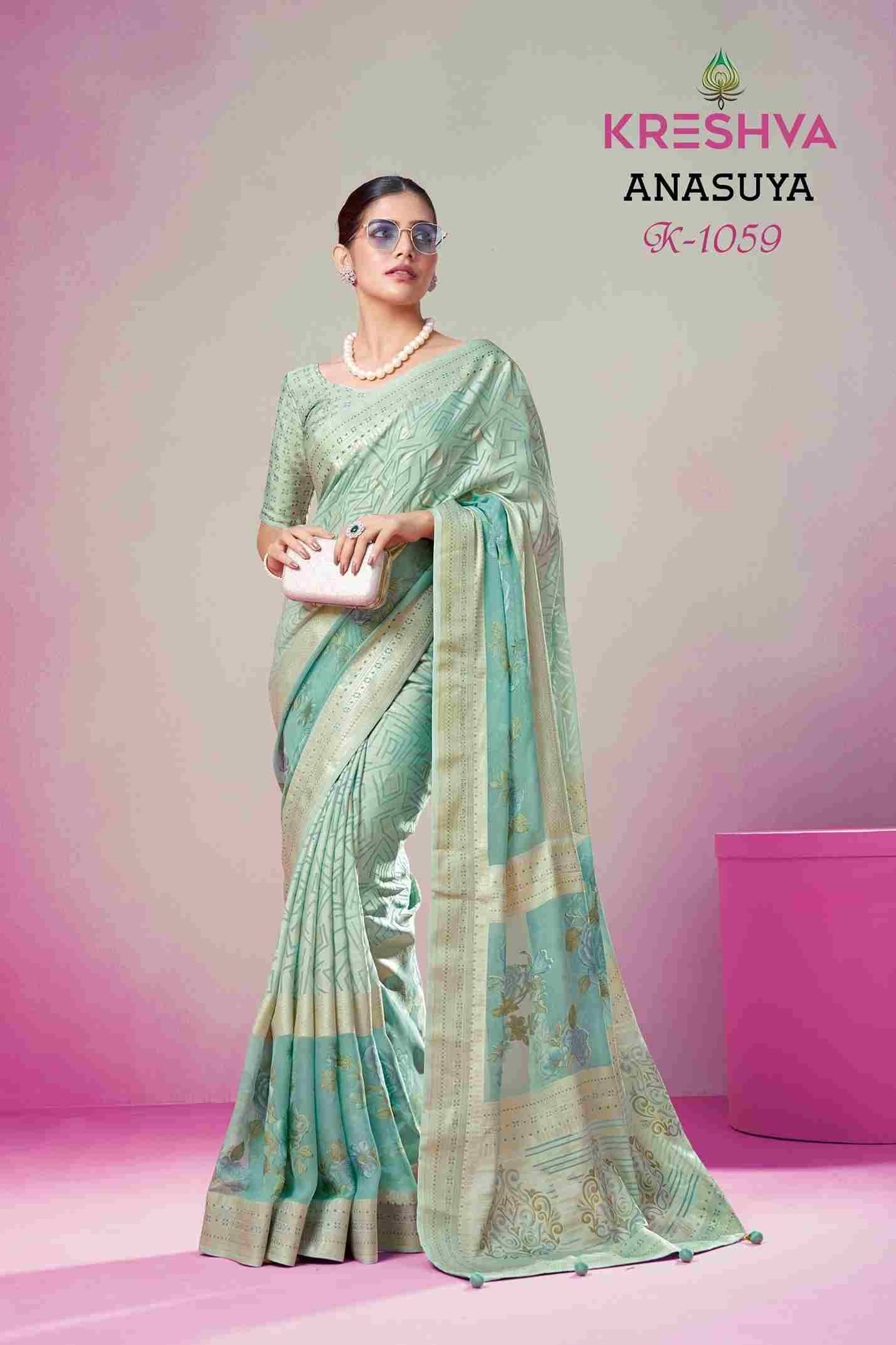 Anasuya By Kreshva 1056 To 1061 Series Indian Traditional Wear Collection Beautiful Stylish Fancy Colorful Party Wear & Occasional Wear Georgette Sarees At Wholesale Price
