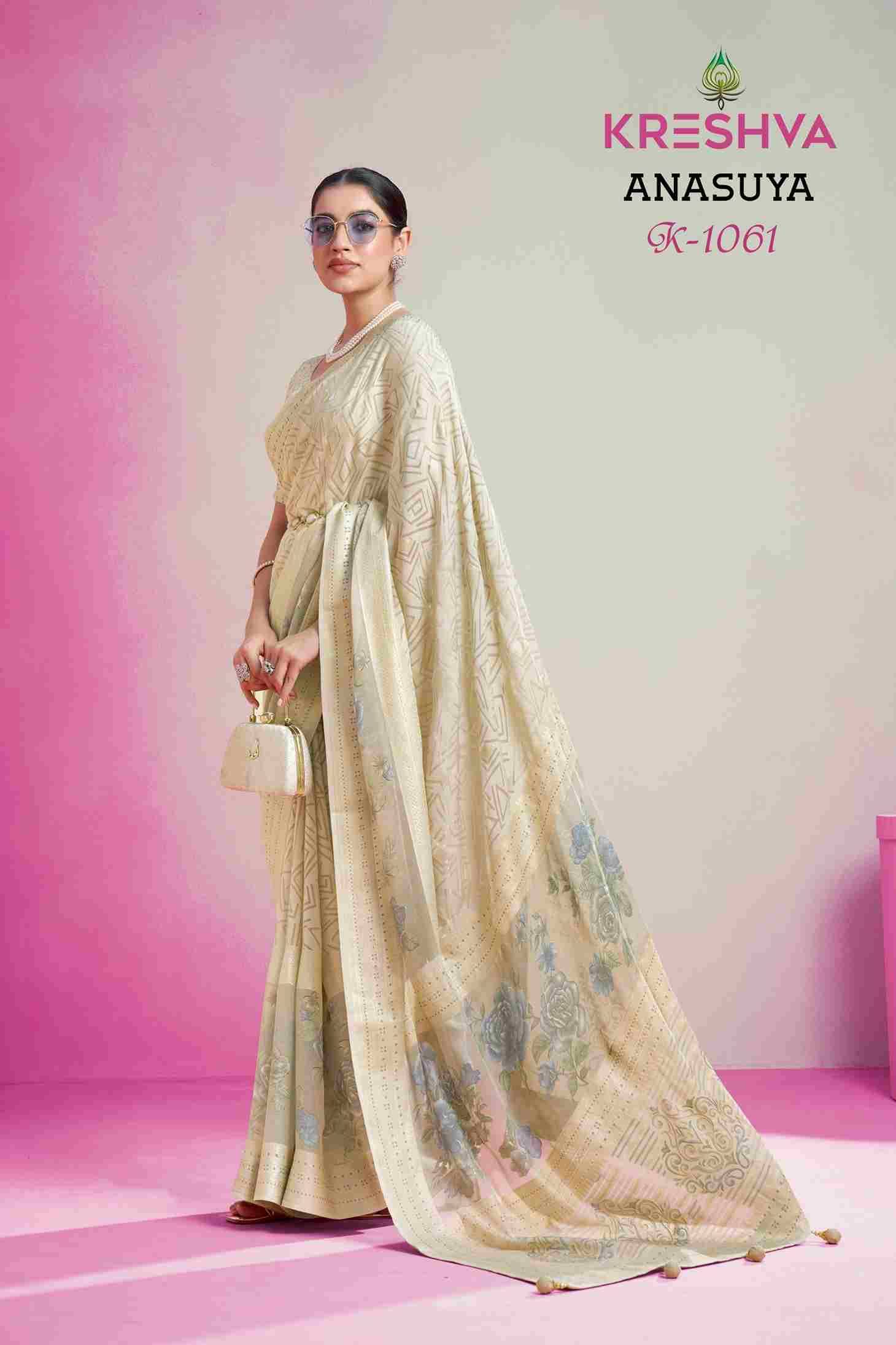 Anasuya By Kreshva 1056 To 1061 Series Indian Traditional Wear Collection Beautiful Stylish Fancy Colorful Party Wear & Occasional Wear Georgette Sarees At Wholesale Price