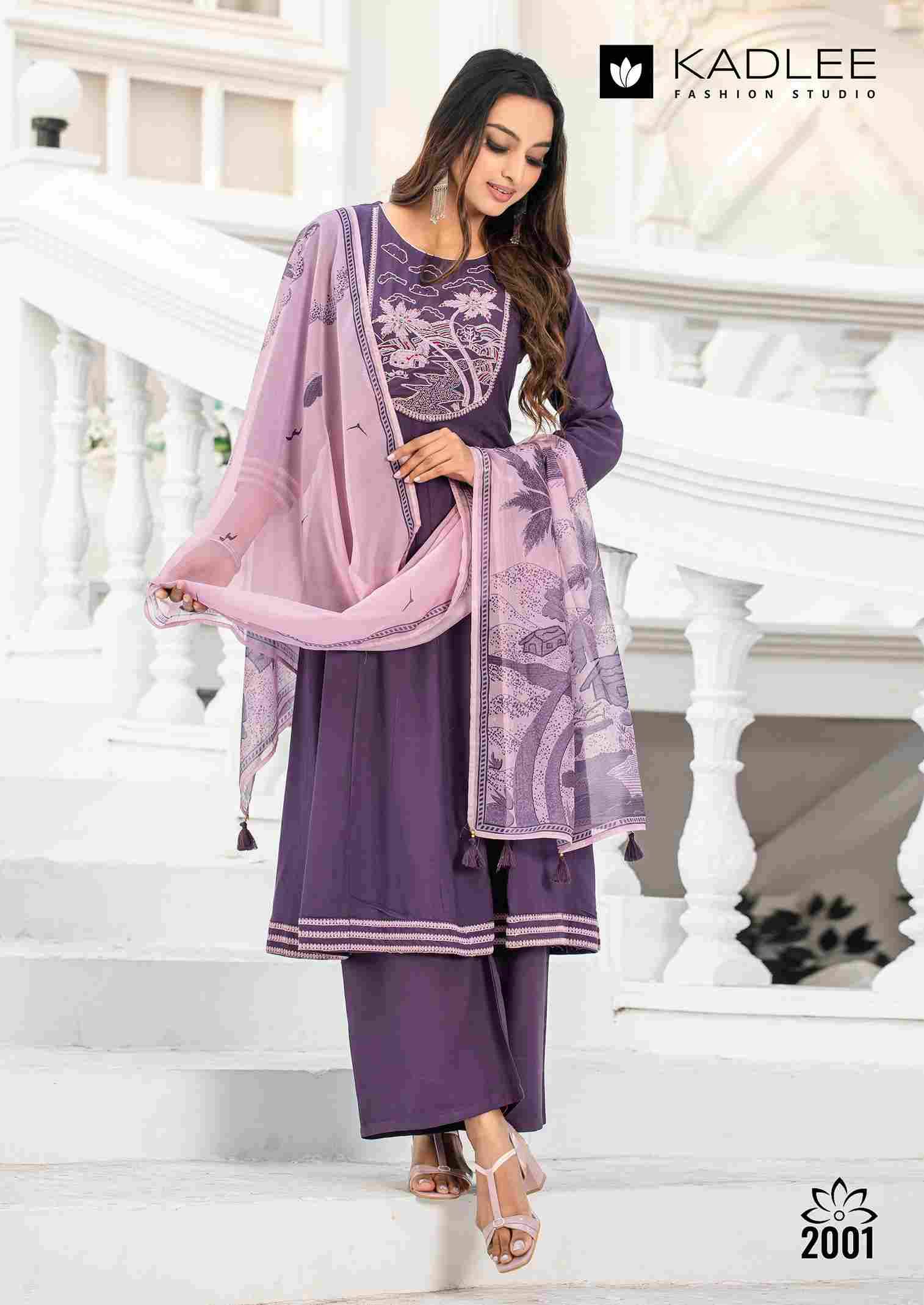Swarnika By Kadlee 2001 To 2004 Series Beautiful Festive Suits Colorful Stylish Fancy Casual Wear & Ethnic Wear Rayon With Work Dresses At Wholesale Price