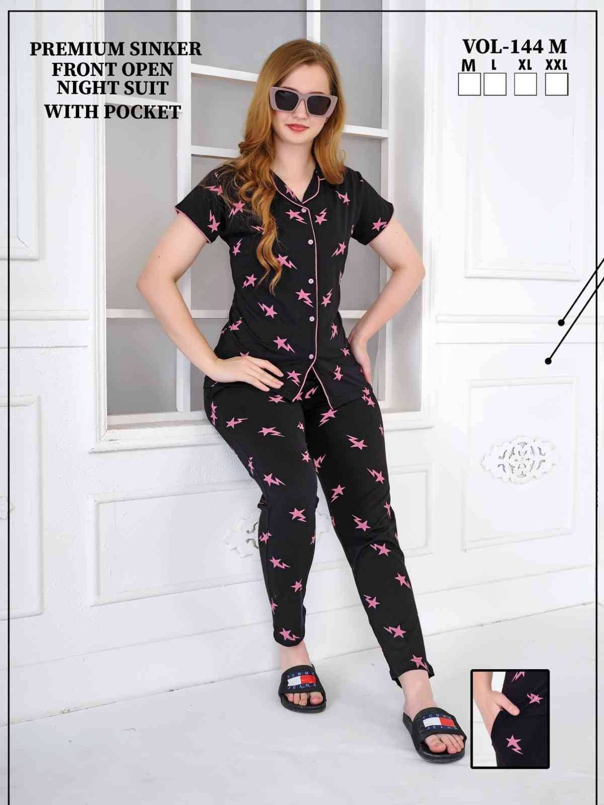 Vol-144-M By Kaamiri 144-A To 144-F Series Designer Stylish Fancy Colorful Beautiful Party Wear & Ethnic Wear Collection Heavy Hosiery Cotton Night Suits At Wholesale Price