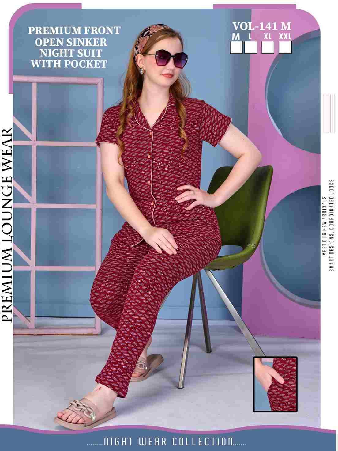 Vol-141-M By Kaamiri 141-A To 141-F Series Designer Stylish Fancy Colorful Beautiful Party Wear & Ethnic Wear Collection Heavy Hosiery Cotton Night Suits At Wholesale Price
