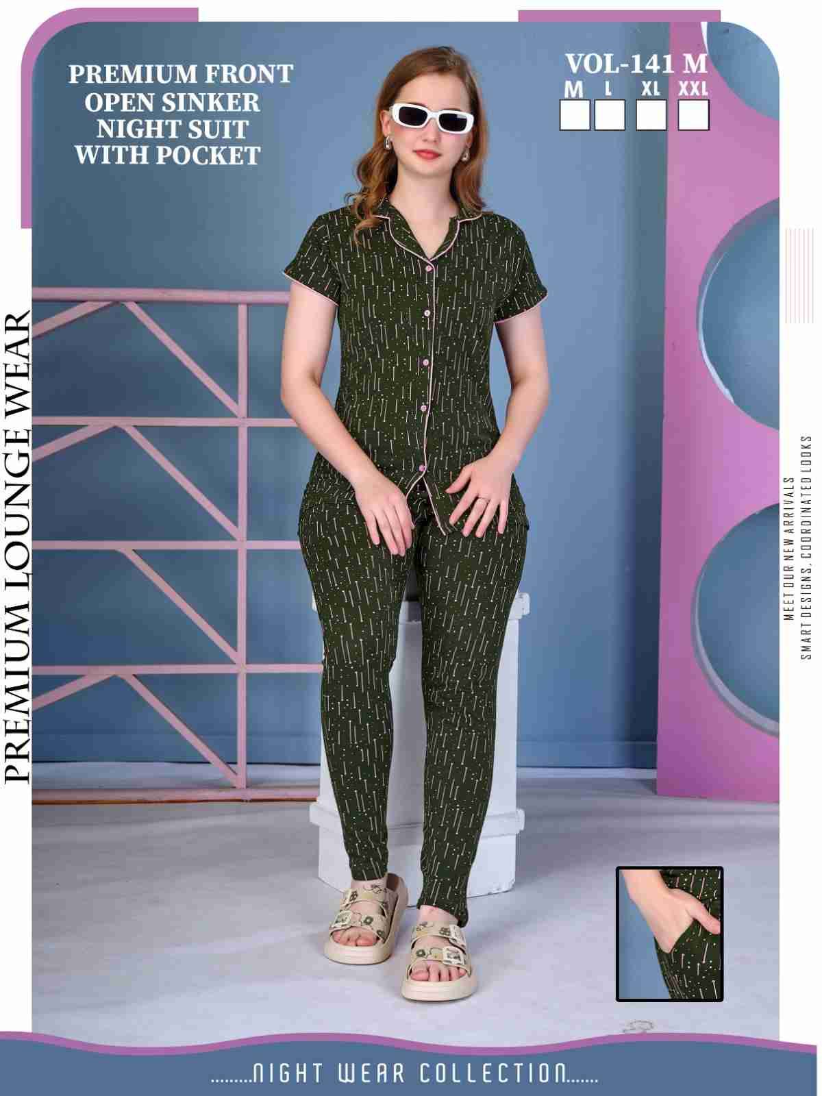 Vol-141-M By Kaamiri 141-A To 141-F Series Designer Stylish Fancy Colorful Beautiful Party Wear & Ethnic Wear Collection Heavy Hosiery Cotton Night Suits At Wholesale Price