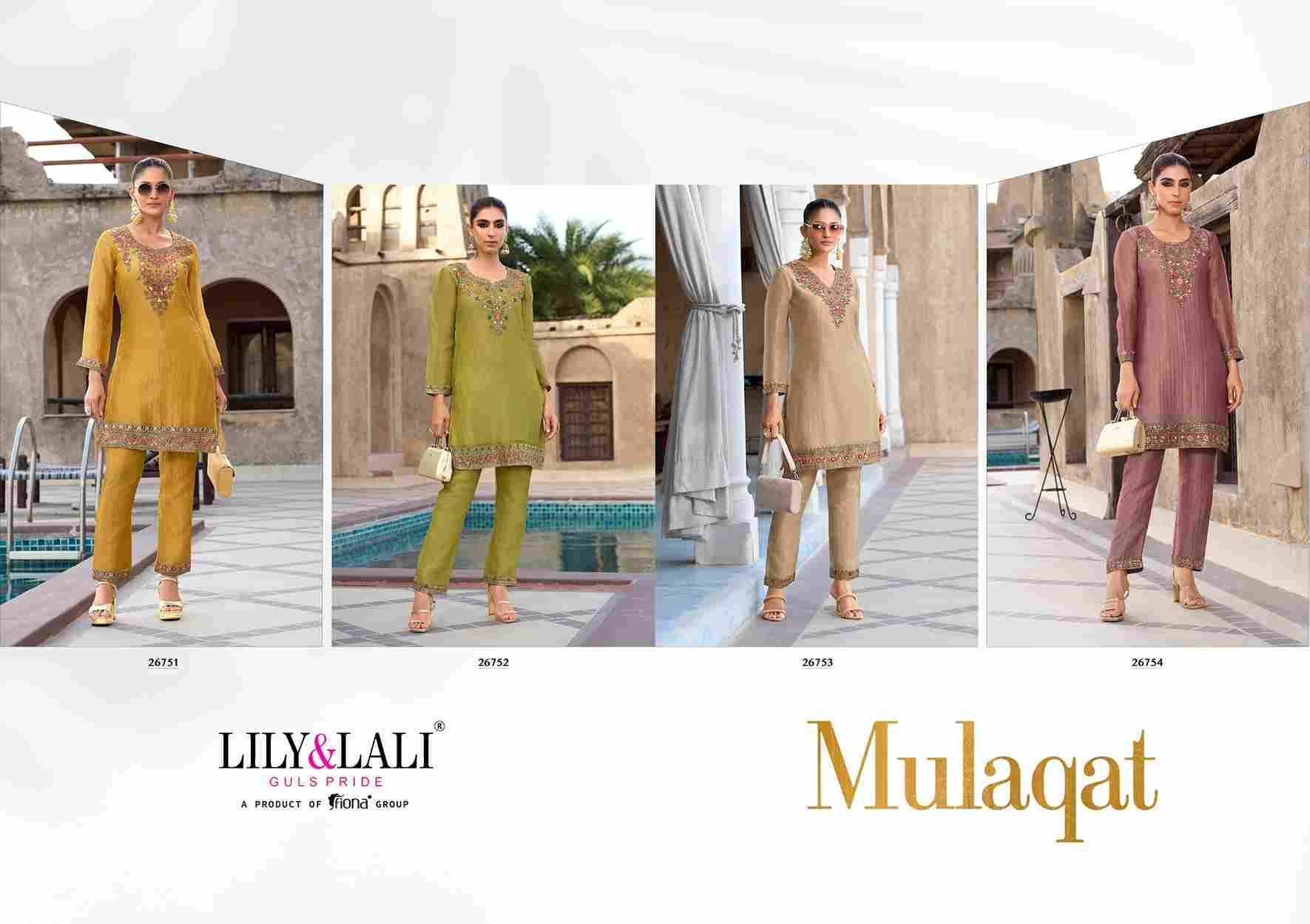 Mulaqat By Lily And Lali 26751 To 26754 Series Designer Stylish Fancy Colorful Beautiful Party Wear & Ethnic Wear Collection Simmer Silk Co-Ord At Wholesale Price